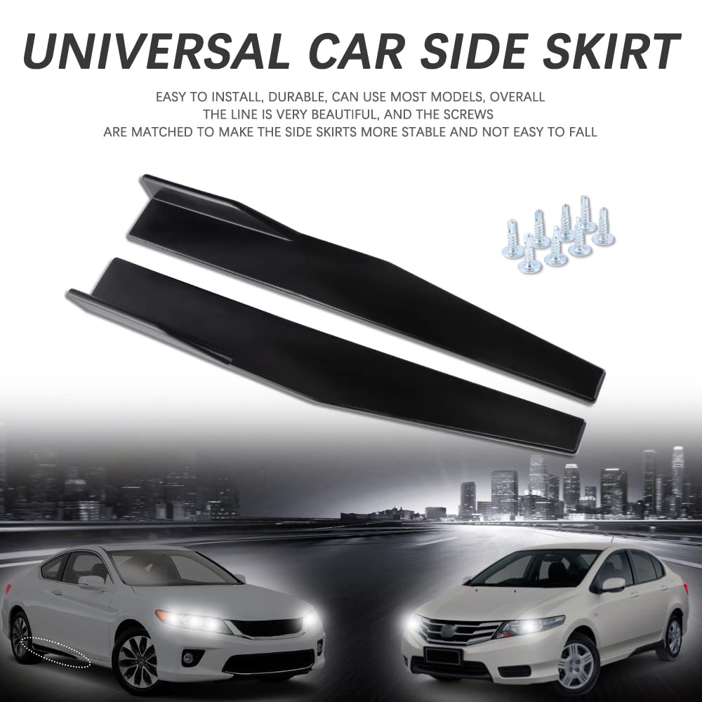 JMTBNO 75cm Car Side Skirt Rocker Splitters - Universal Canard Diffuser Winglet & Side Trim Spoiler Extension Lip for Enhanced Aerodynamics | Perfect for Sports Cars, Tuners & Street Racing Enthusiasts