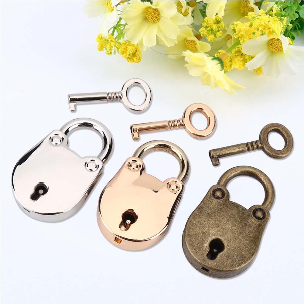 Mini Bear Head Vintage Padlock with Keys (E113Pcs) - Secure Notebook, Diary, Jewelry Box & More | Durable Key Lock for Home, Office & Travel Use