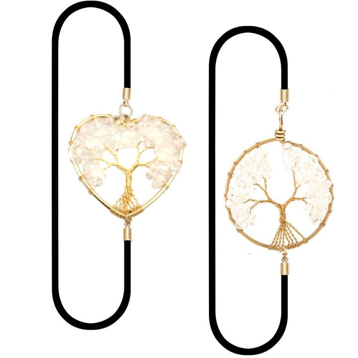 2-pack Gold-circle Clear Quartz