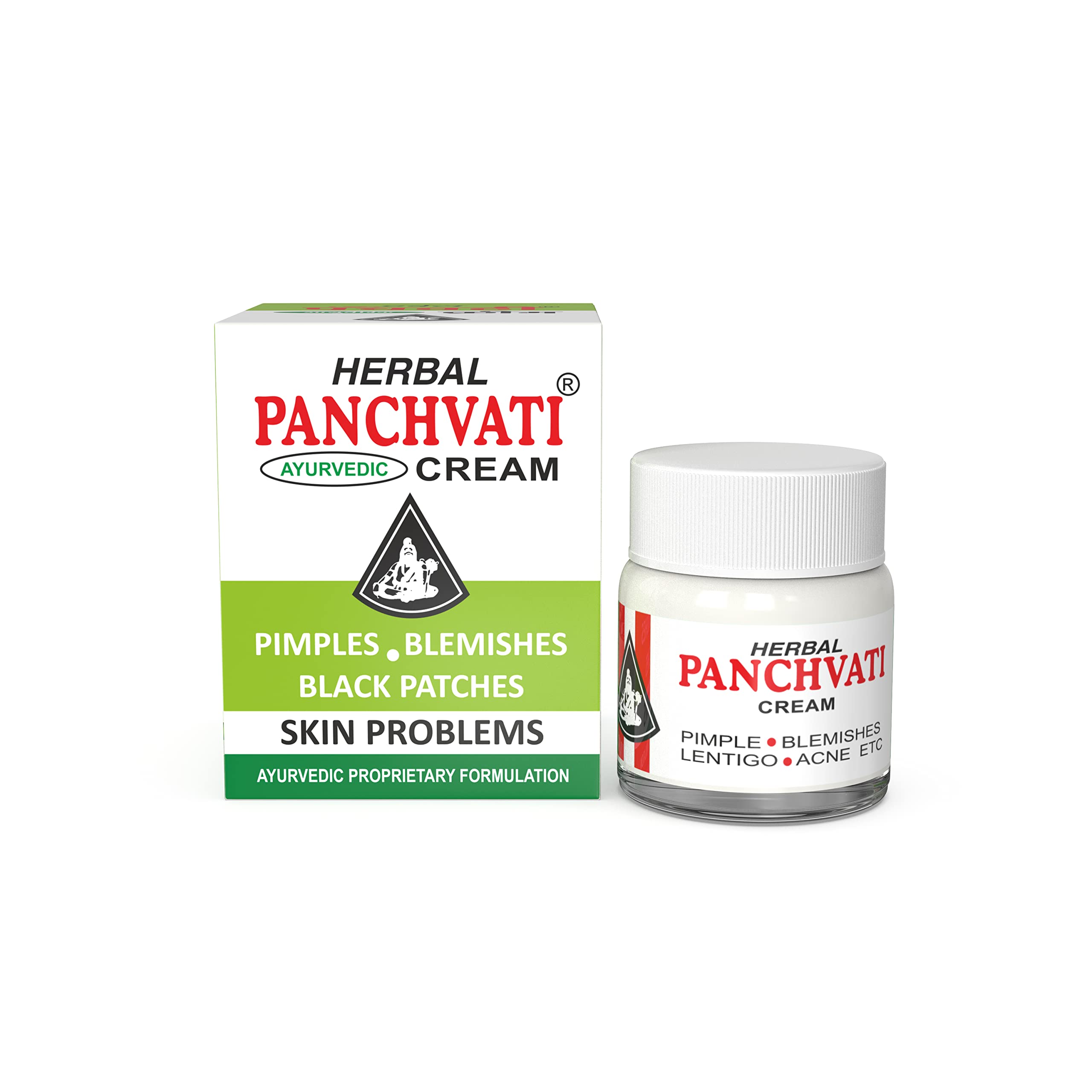 Panchvati Herbals Anti-Blemish & Anti-Acne Face Cream - Pimple Removal Treatment for Acne Scars & Pigmentation - Brightening Cream for Glowing Skin - 10g - Perfect for Daily Skincare Routine for Men & Women