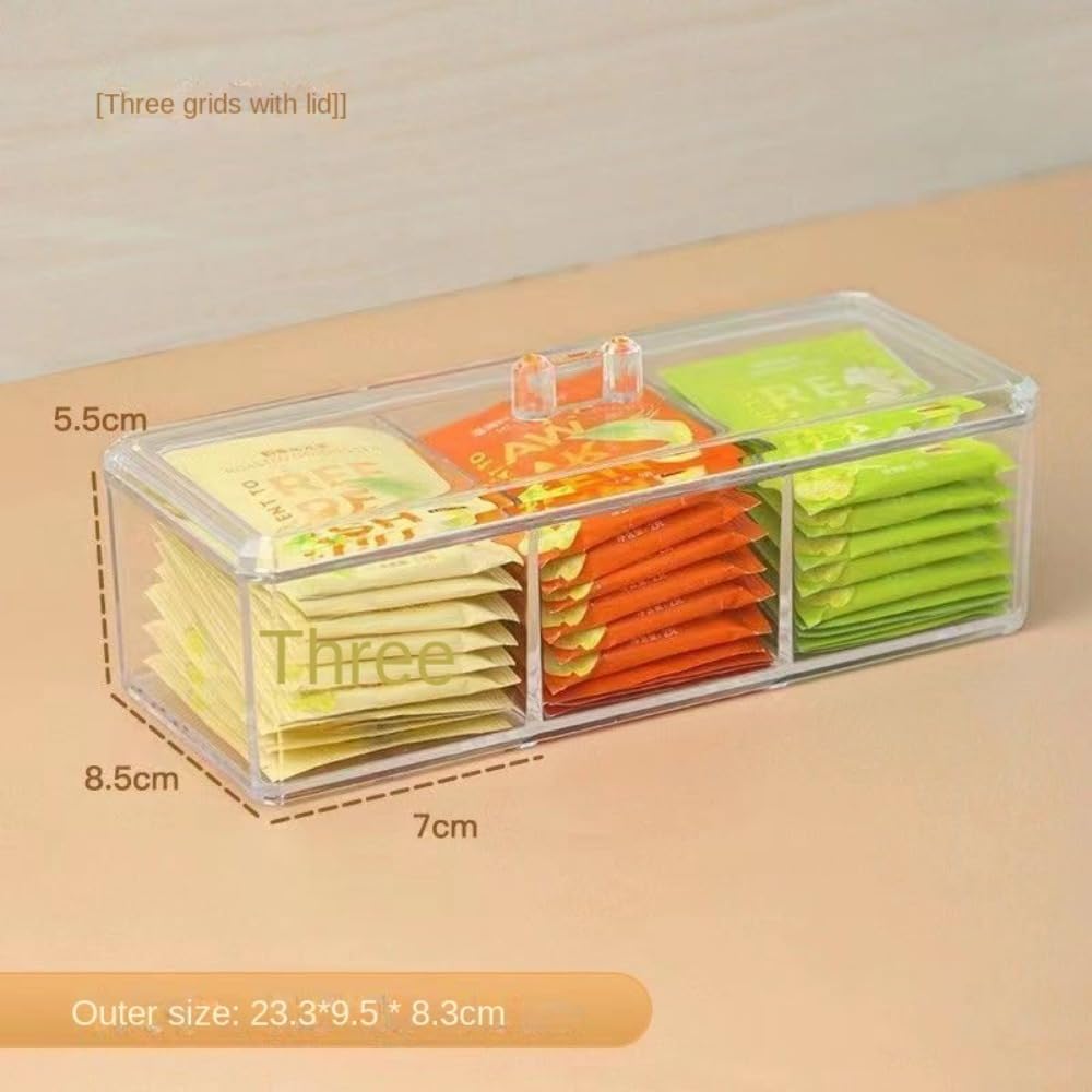 Acrylic Tea Bag Storage Box & Coffee Organizer - Transparent Desktop Tea Rack for Kitchen Pantry, Office & Tea Room | Compact Shelving Solution for Milk Tea Bags & Accessories (Style 4) - Perfect for Home, Cafe & Workspace Organization