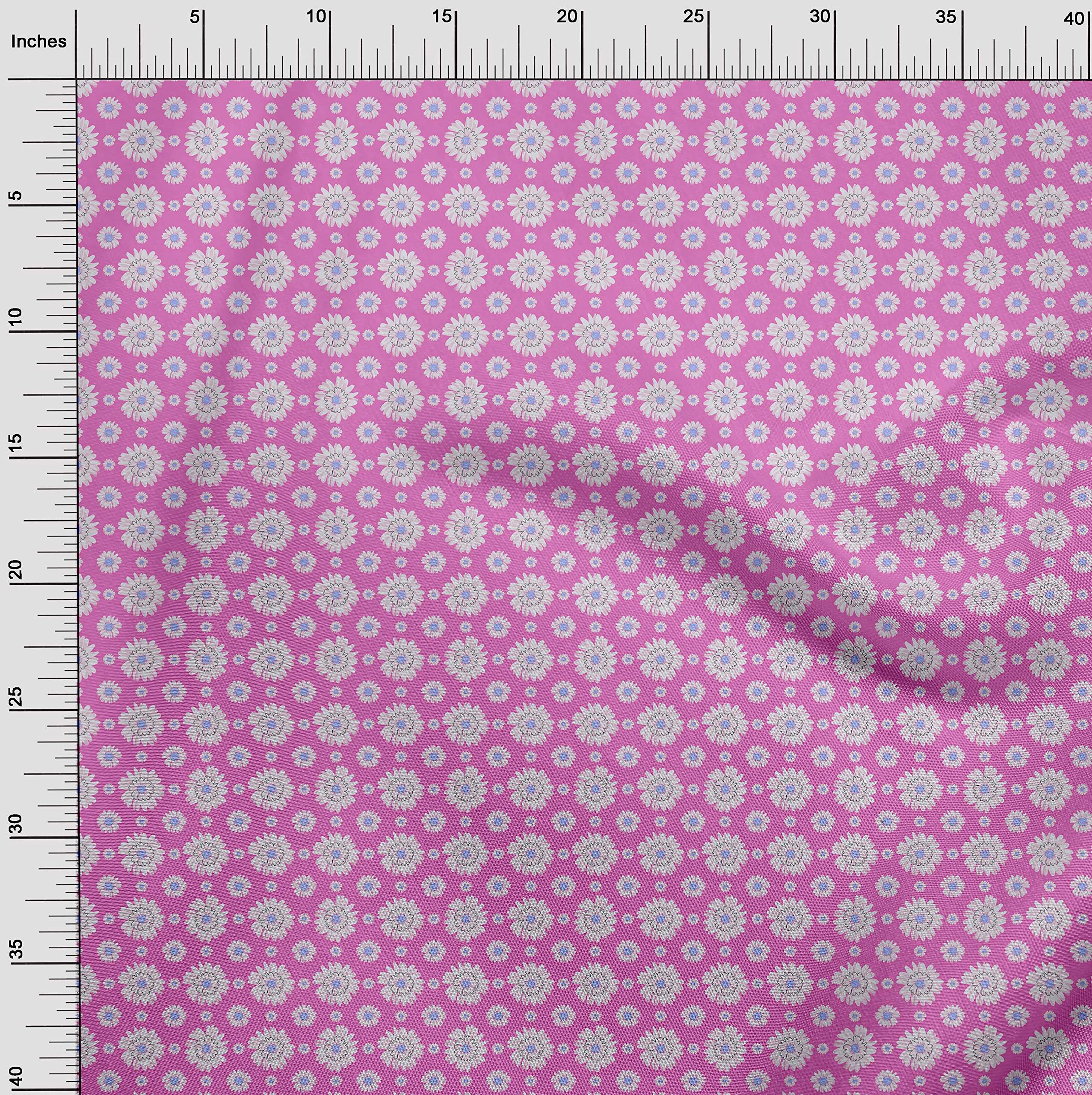 oneOone Silk Tabby Light Pink Floral Print Fabric by The Yard - 42 Inch Wide for Dresses, Scarves & Home Decor | Perfect for DIY Fashion & Sewing Projects