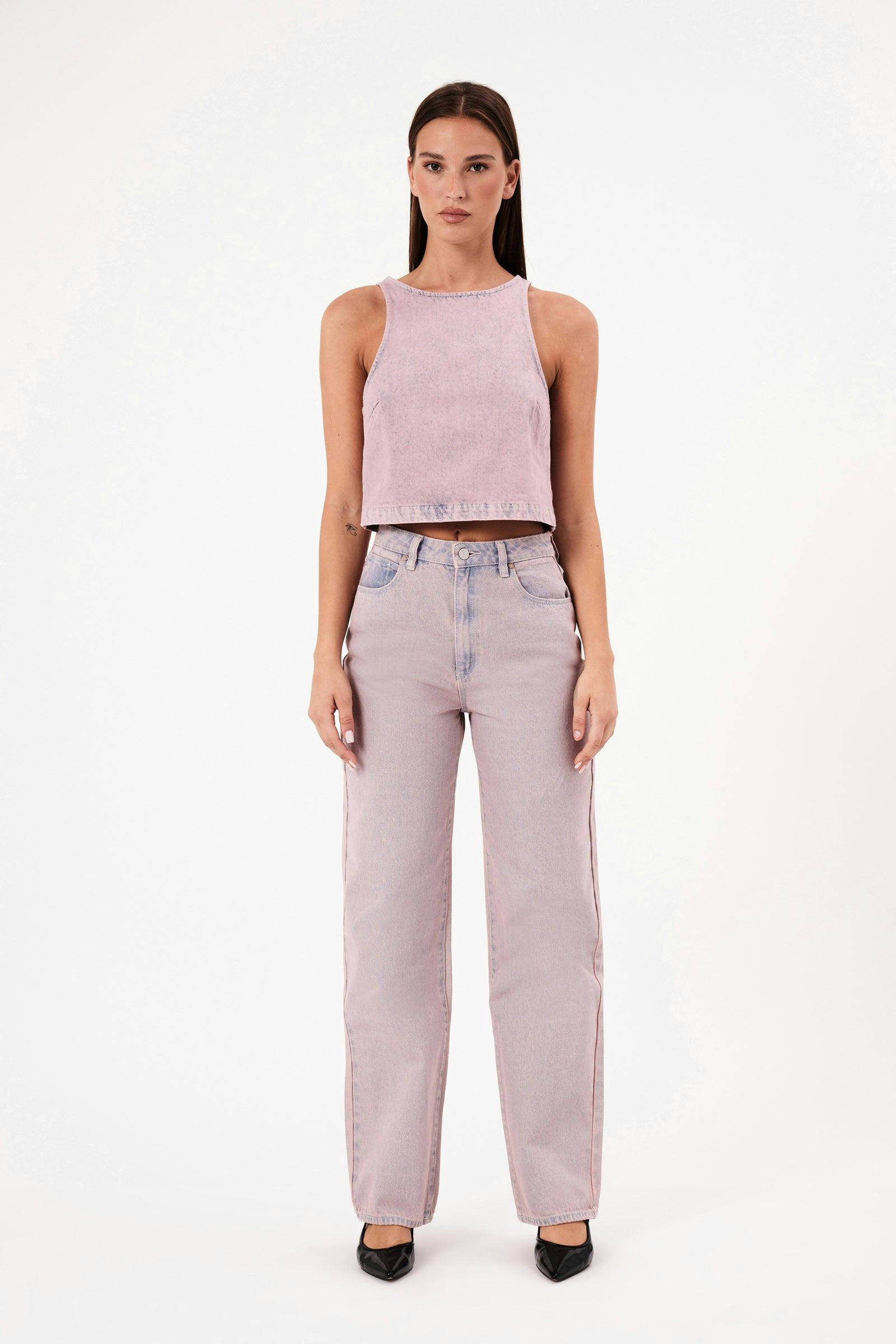 Carrie Dirty Pink Washed Jeans for Women - Vintage Distressed High Waist Skinny Jeans | Perfect for Casual Outfits, Streetwear & Date Nights