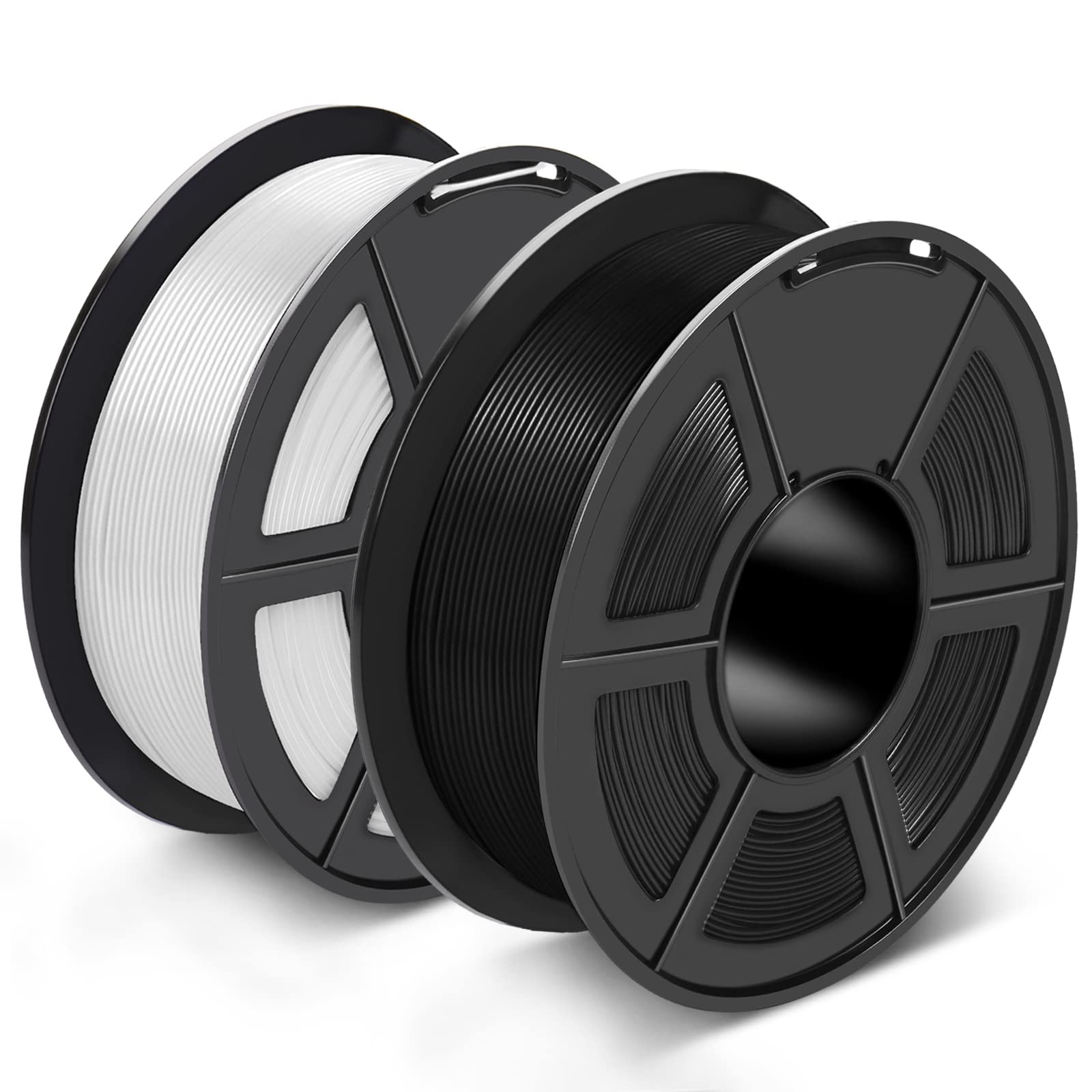 SUNLU Upgraded 3D Printer Filament Bundle - PLA Meta 1.75mm, 1kg x 2 Spools (Black + White) | High Strength, Stiffness & Toughness | Dimensional Accuracy ±0.02mm | Compatible with 3D Pens & Printers | Perfect for DIY Projects, Prototyping & Creative Modeling