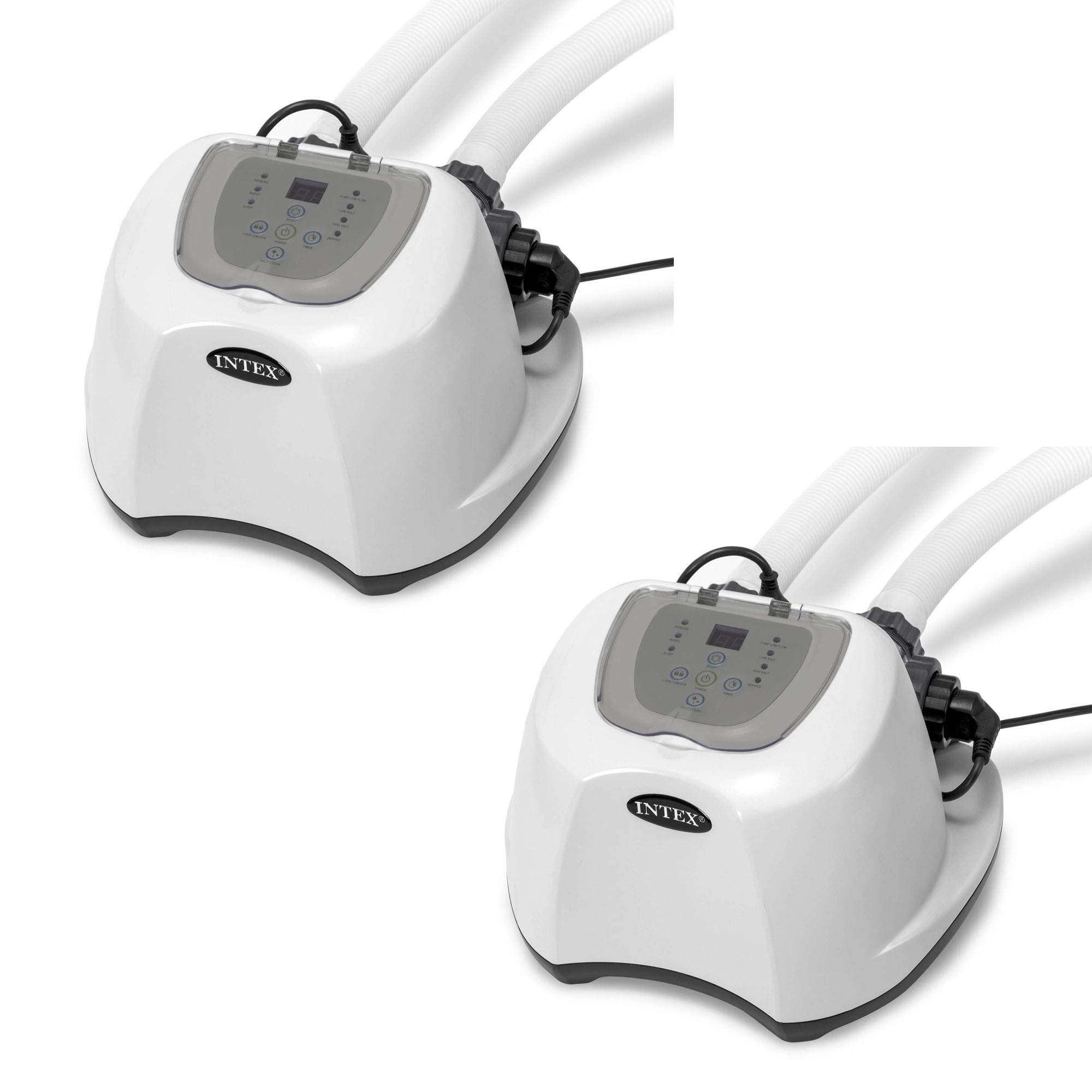 Intex Krystal Clear Saltwater System for Above Ground Pools - 2 Pack | Chlorine-Free Saltwater Sanitizer | Compatible with Filter Pumps | Perfect for Backyard, Family & Vacation Home Swimming Pools