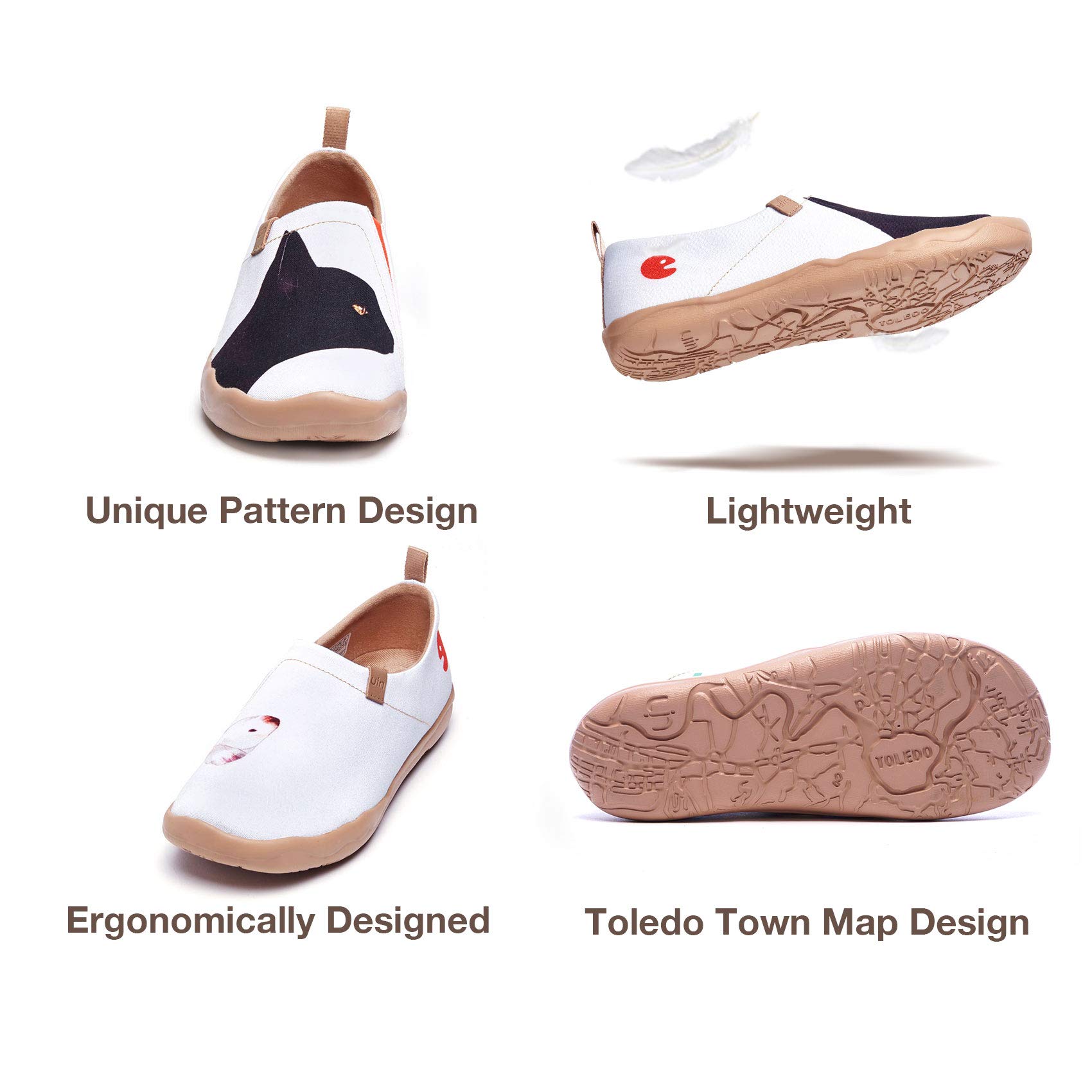 UIN Women's Slip On Sneakers - Comfortable Knit Loafers with Artistic Painting | Soft Walking Shoes for Casual Wear, Travel & Everyday Use