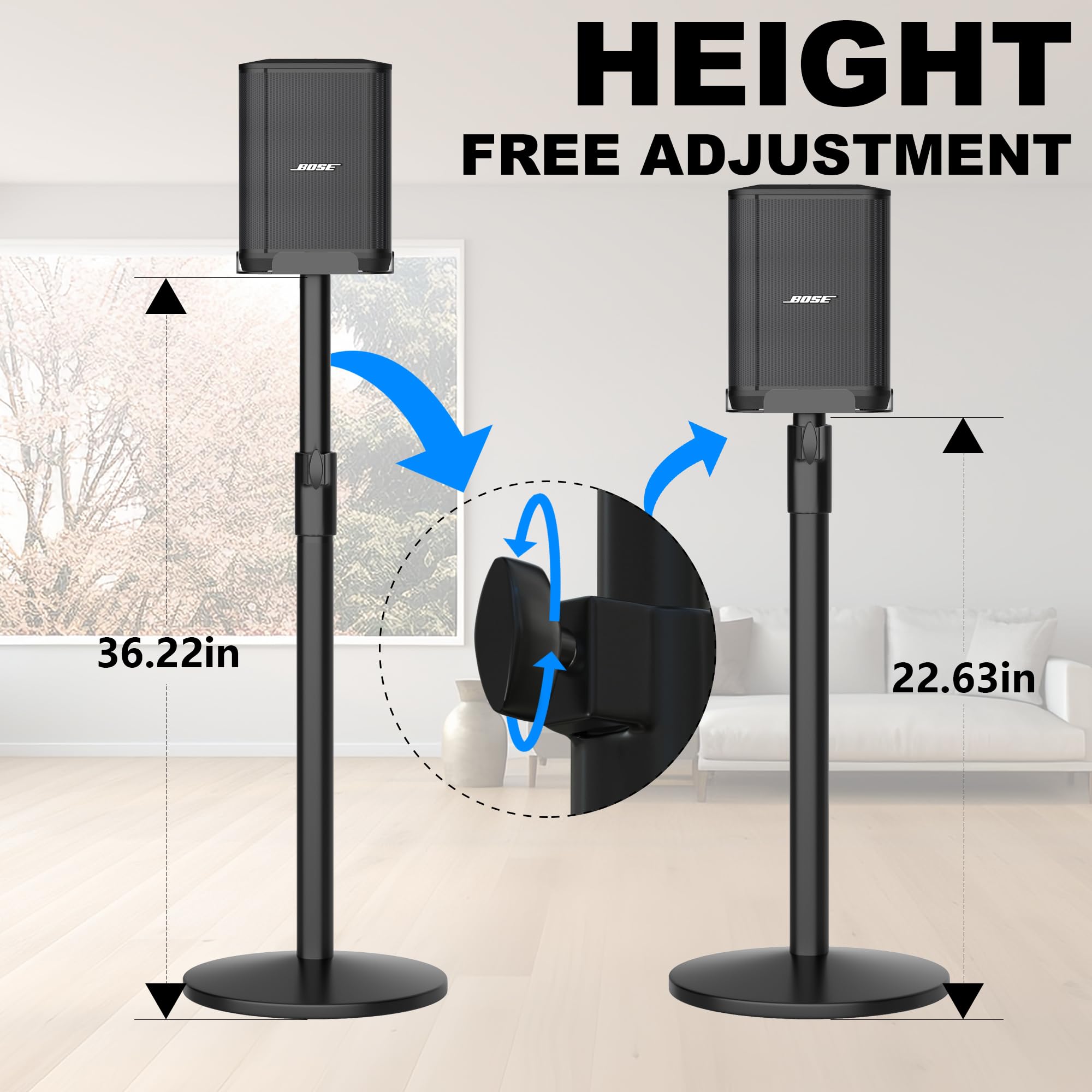 Heavy Duty Adjustable Speaker Stand for Bose S1 PRO Plus/S1 PRO - 36.2