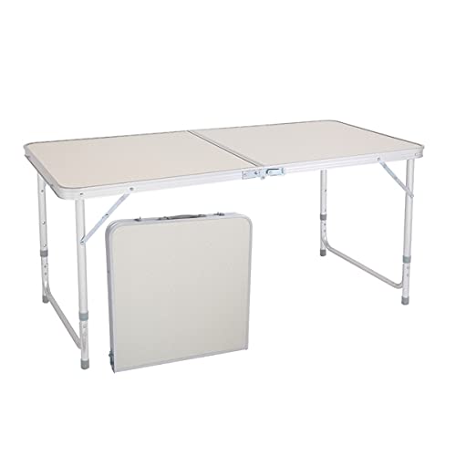 Lightweight Aluminum Folding Table 4ft - Portable Adjustable Height Picnic & Camping Table - Perfect for Outdoor BBQs, Beach Trips, and Tailgating Parties