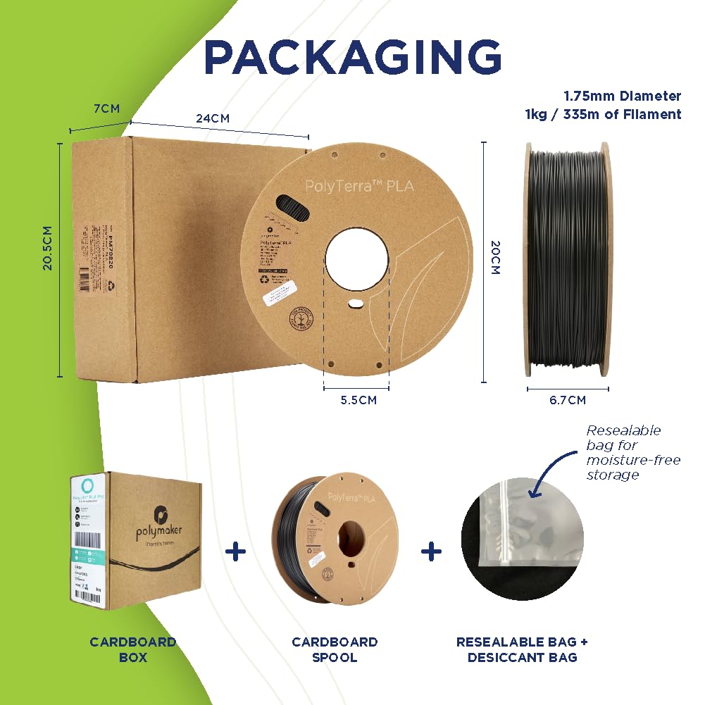 Polymaker Matte PLA Filament 1.75mm Mint Green - 1kg Spool for 3D Printing | High-Quality PolyTerra PLA Filament for Smooth Prints | Perfect for DIY Projects, Cosplay Props & Home Decor