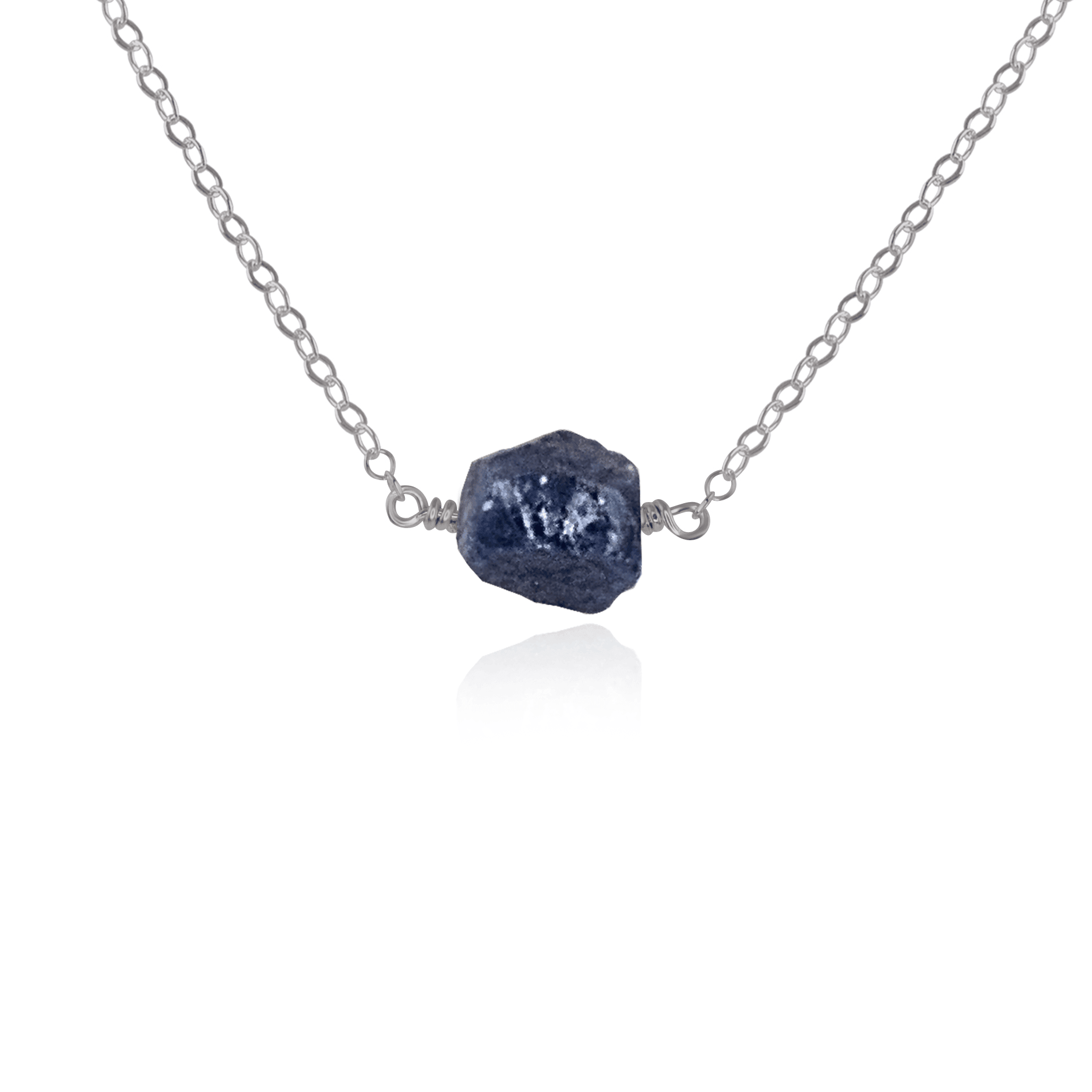 Natural Raw Sapphire Crystal Nugget Necklace - Handmade Jewelry for Women, Boho Chic Style - Perfect for Everyday Wear, Gifts & Special Occasions