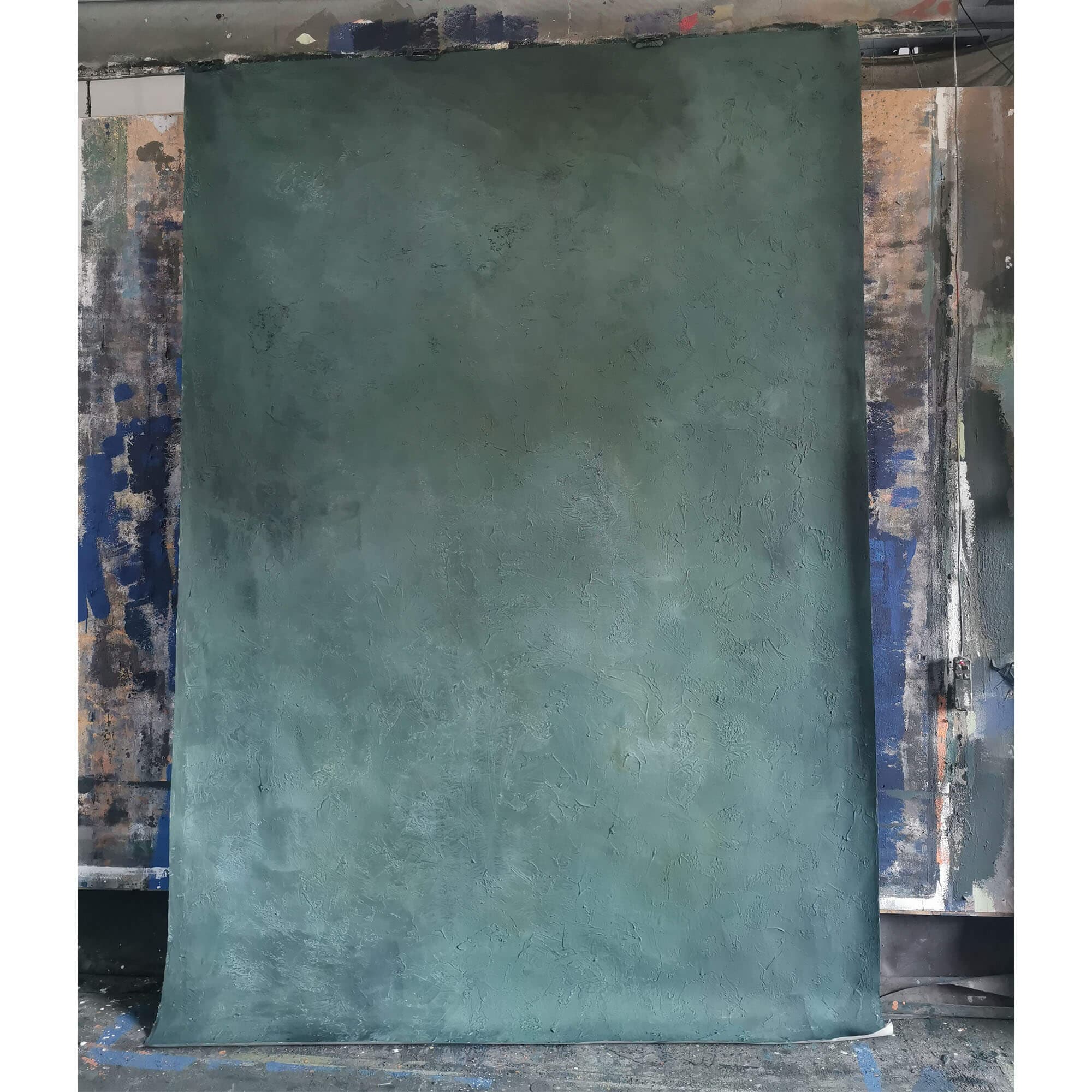 HP NS 1.6x2m Impasto Textured Hand Painted Canvas Backdrop - Jade Green | Premium Artist Background | Perfect for Photography, Videography & Studio Art Projects