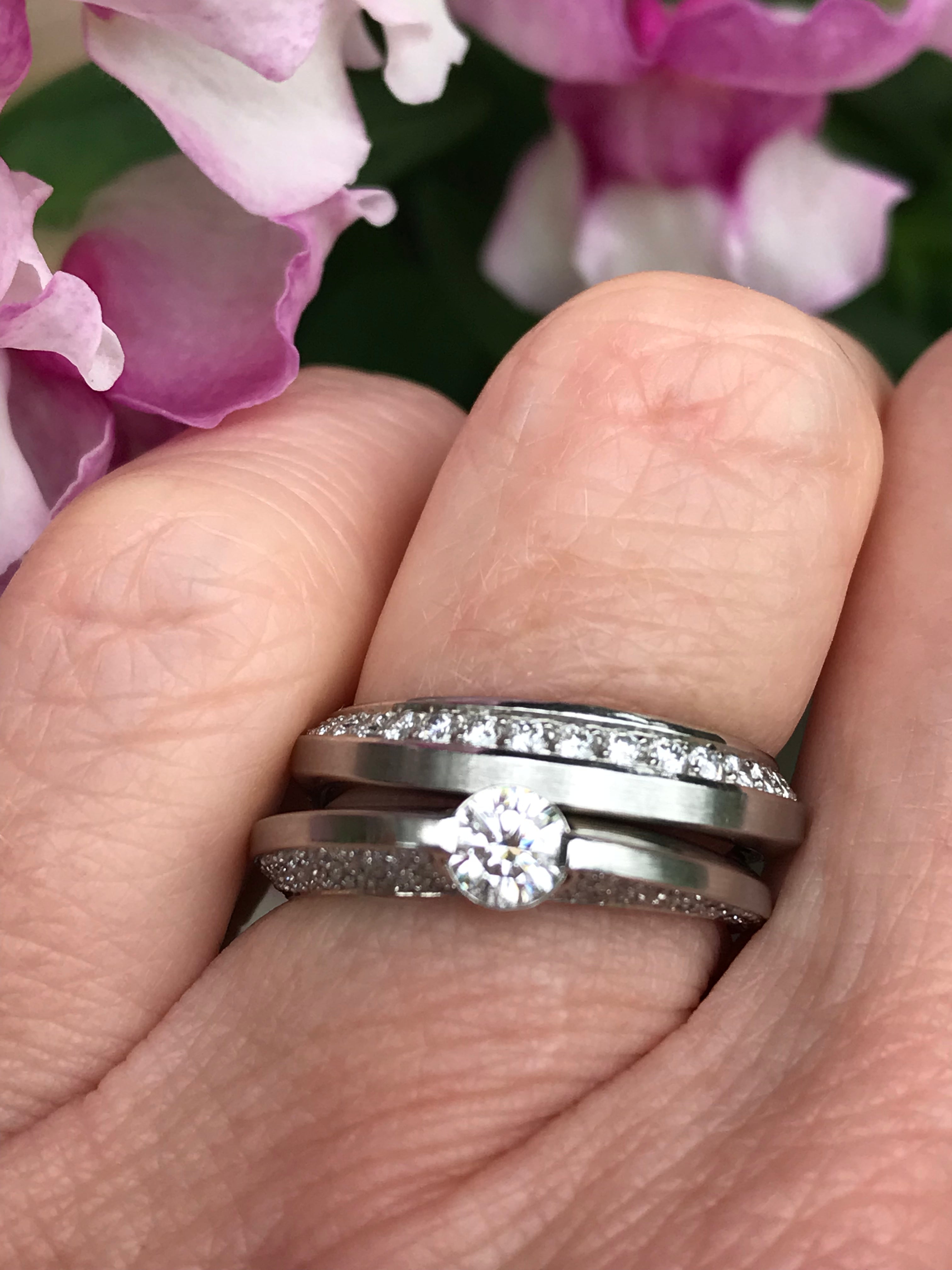 0.27ct Platinum Diamond Ring - Brilliant Cut & Pave Set Natural Diamond Engagement Ring for Women - Perfect for Weddings, Anniversaries & Special Occasions