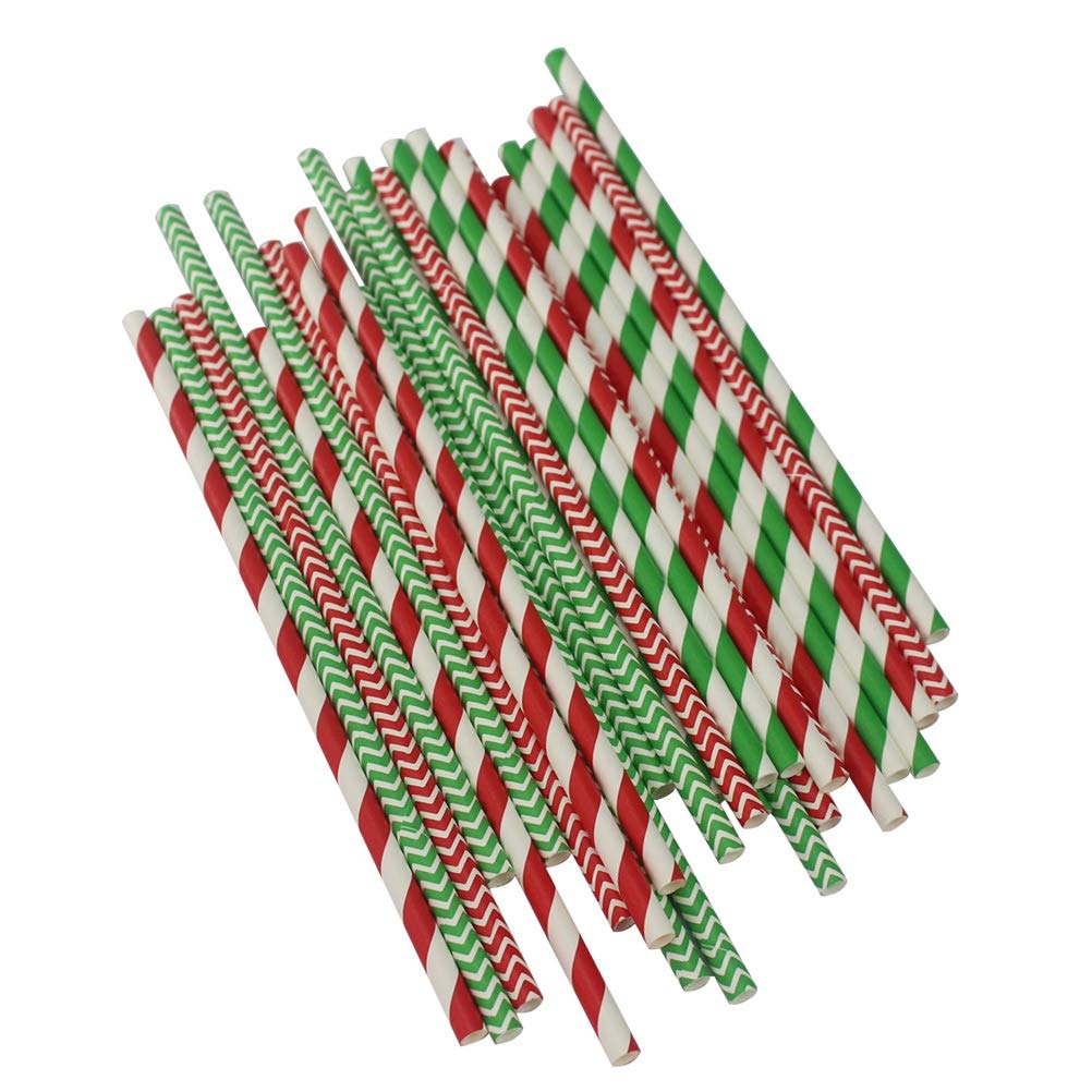 BESPORTBLE 100 Pack Decorative Paper Drinking Straws - Colorful Bar Straws for Parties, Weddings, and Home Decor