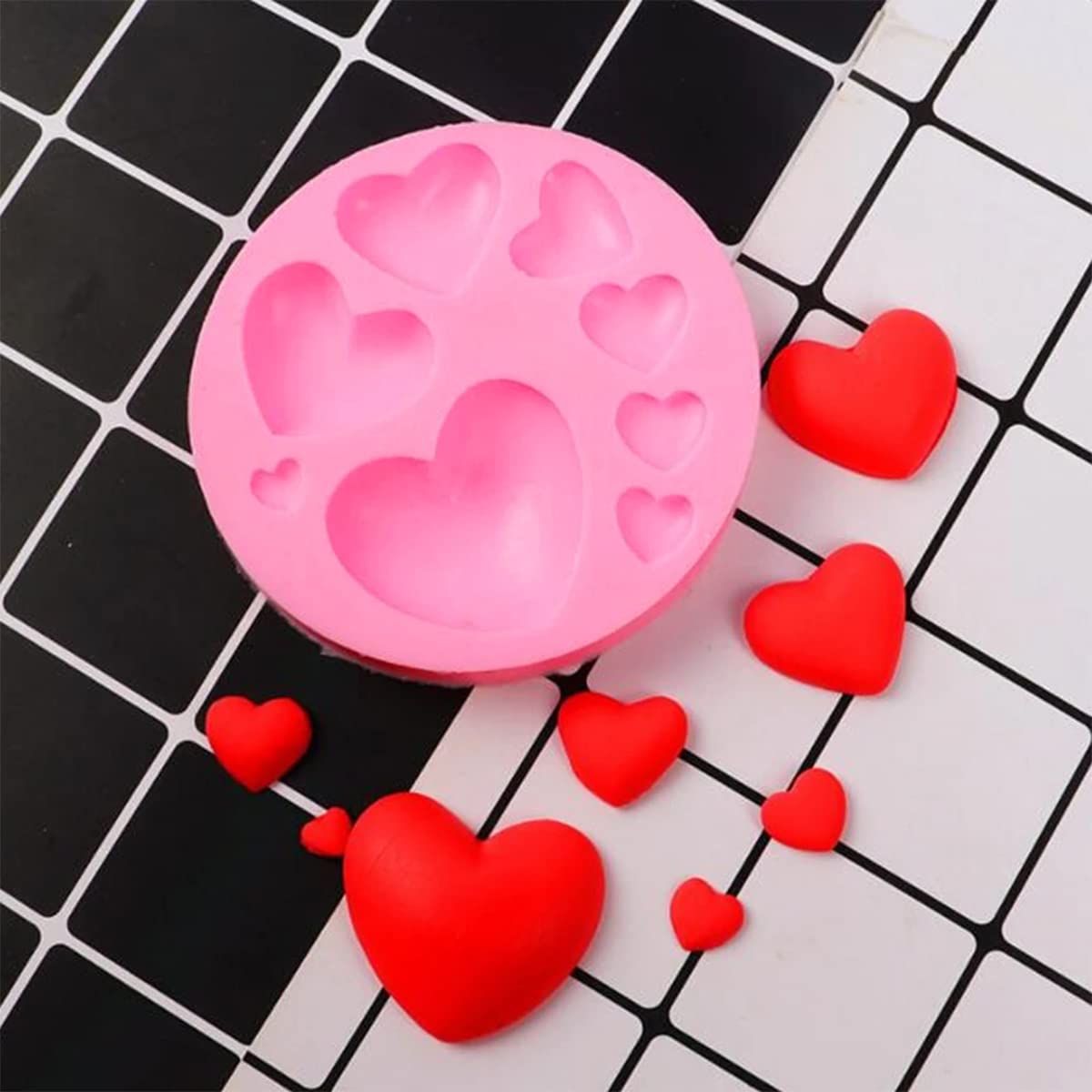 2 Pcs Heart Silicone Molds - Small & Large Heart Chocolate Candy Molds for Baking, Cake Decor, DIY Desserts - Perfect for Valentine's Day, Wedding, Party Treats