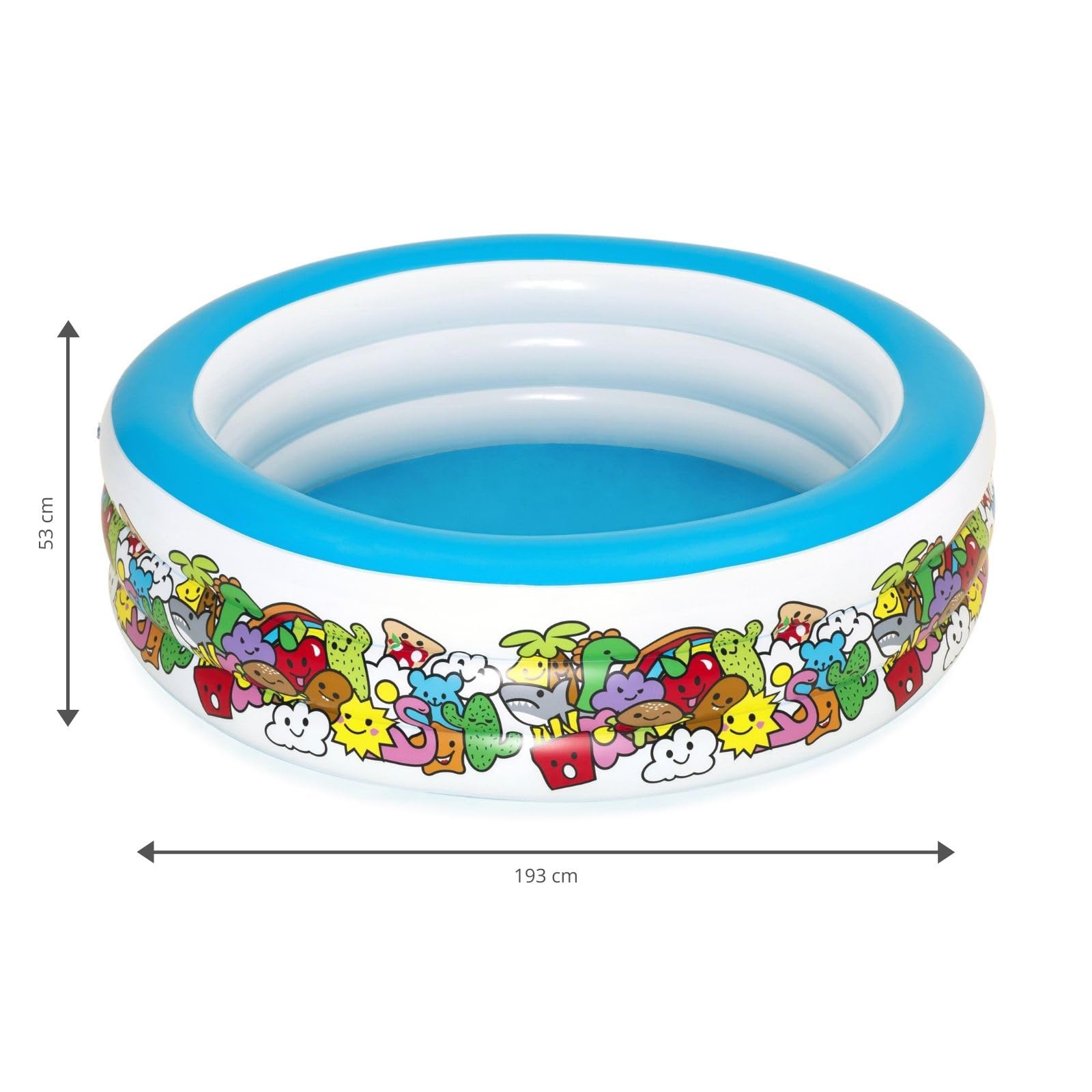 Bestway Fantasia Family Inflatable Pool 196 x 53 cm - Large Outdoor Swimming Pool for Kids & Adults, Perfect for Backyard, Garden, and Summer Parties