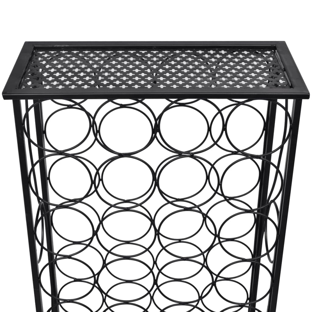 28 Bottle Metal Wine Rack - Black 7g Heavy Duty Wine Storage for Kitchen, Dining Room, Bar or Cellar Organization