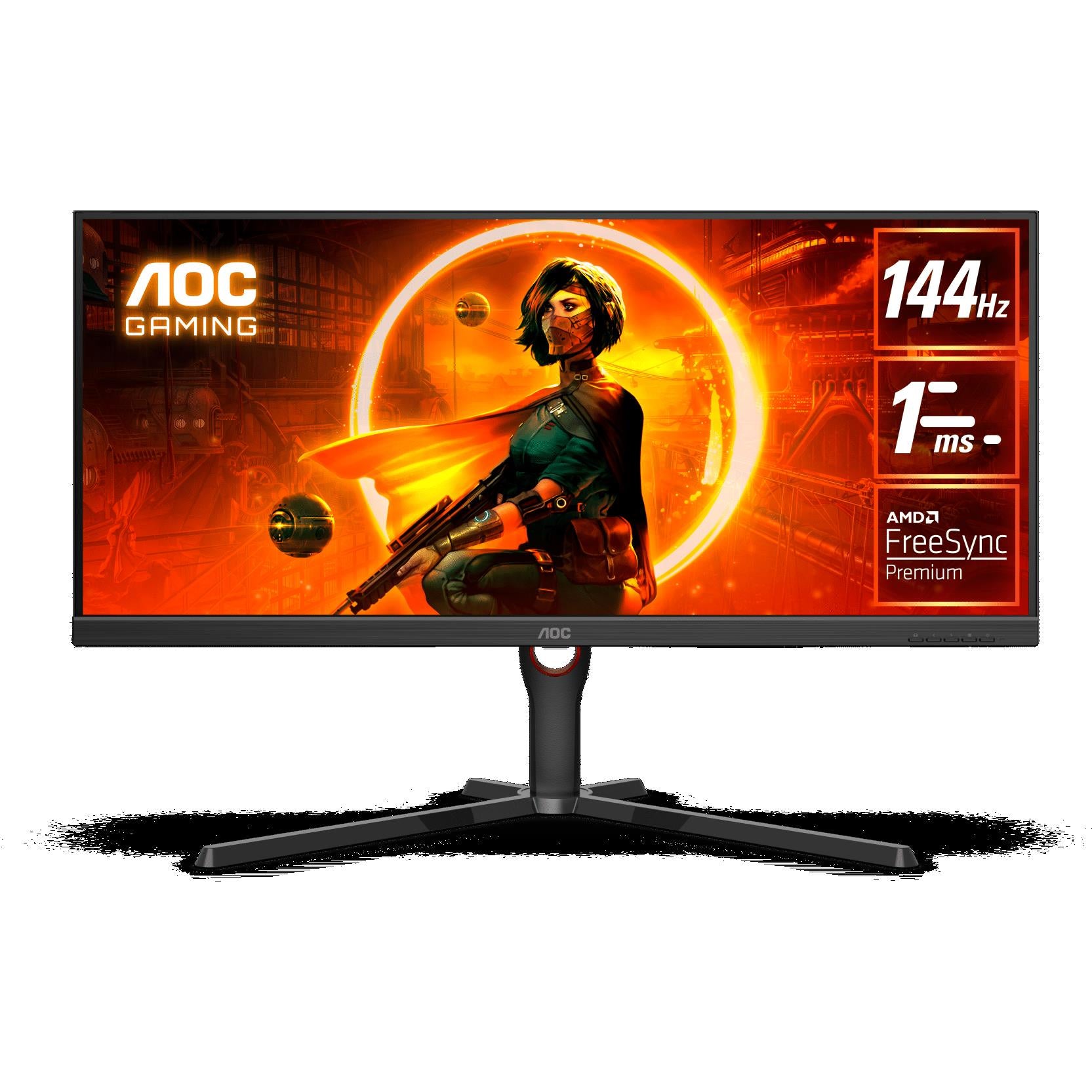 AOC U34G3XM 34-Inch WQHD 144Hz Curved Gaming Monitor - Ultra-Wide Screen, 1ms Response Time, FreeSync Premium for PC & Console Gaming - Perfect for Esports, Work & Entertainment