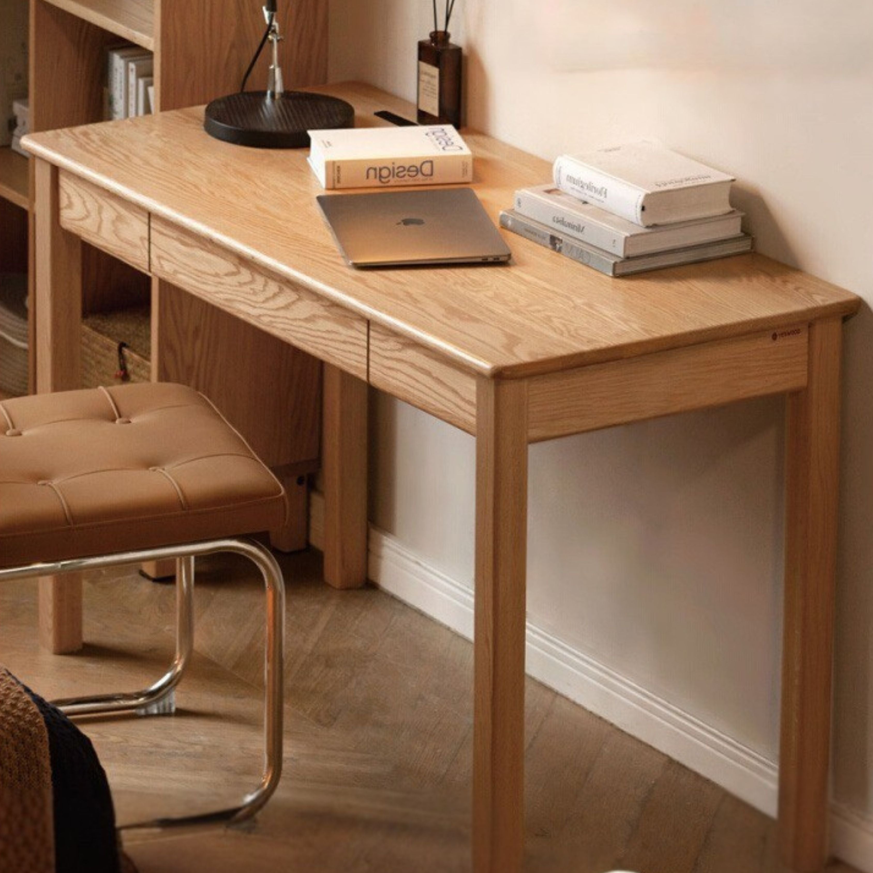 Premium Oak Solid Wood Office Desk - Durable & Stylish Home Office Furniture for Work & Study