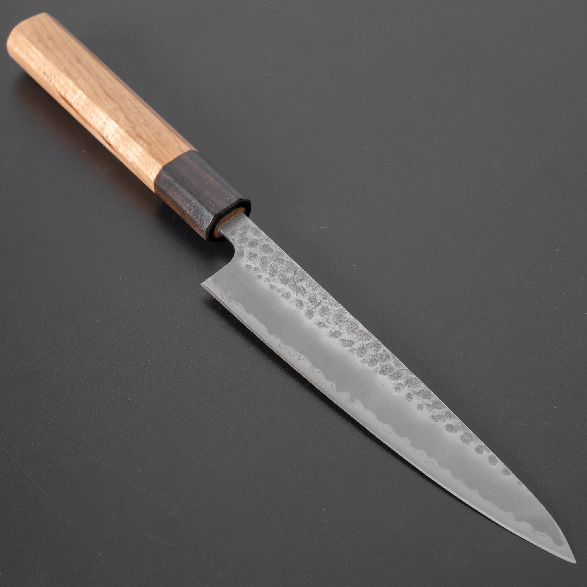 Hitohira Futana SB Migaki Tsuchime Petty Knife 150mm - Japanese Chef Knife with Cherry Wood Handle - Perfect for Slicing, Peeling & Precision Kitchen Tasks
