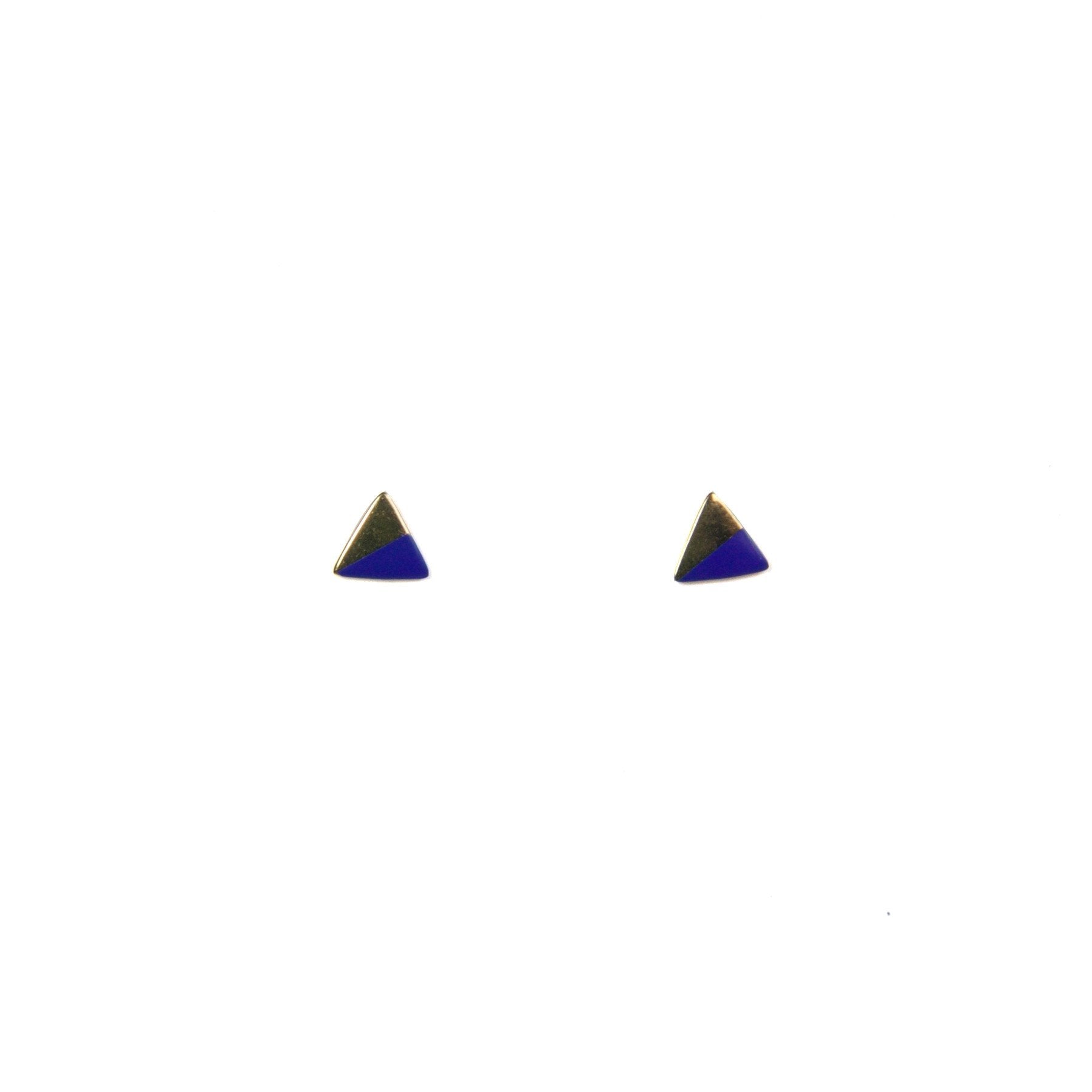 Gold Triangle Color Block Stud Earrings - Geometric Dangle Earrings for Women | Perfect for Parties, Weddings & Everyday Wear