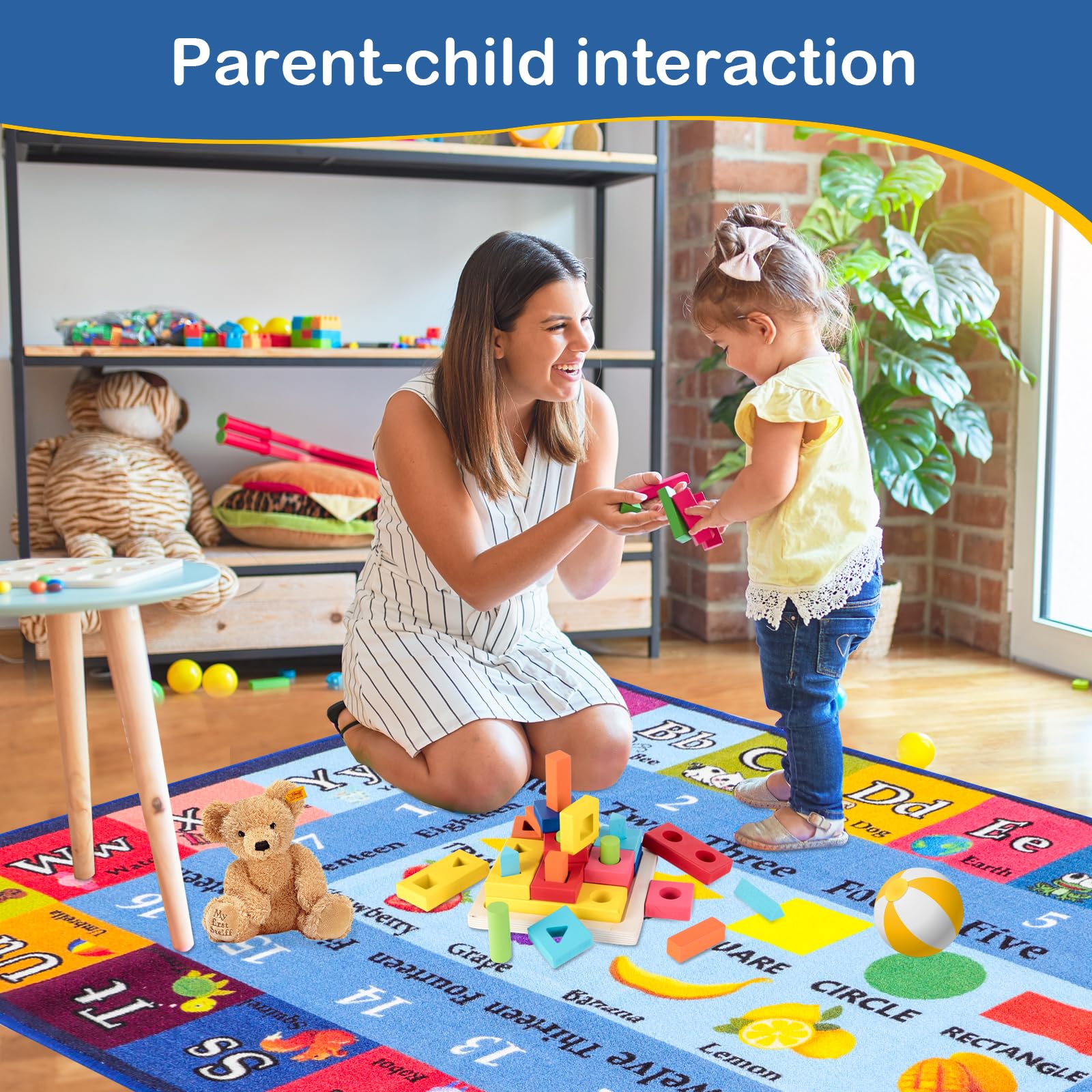 PCSWEET HOME Kids ABC Play Rug - Large 4'11