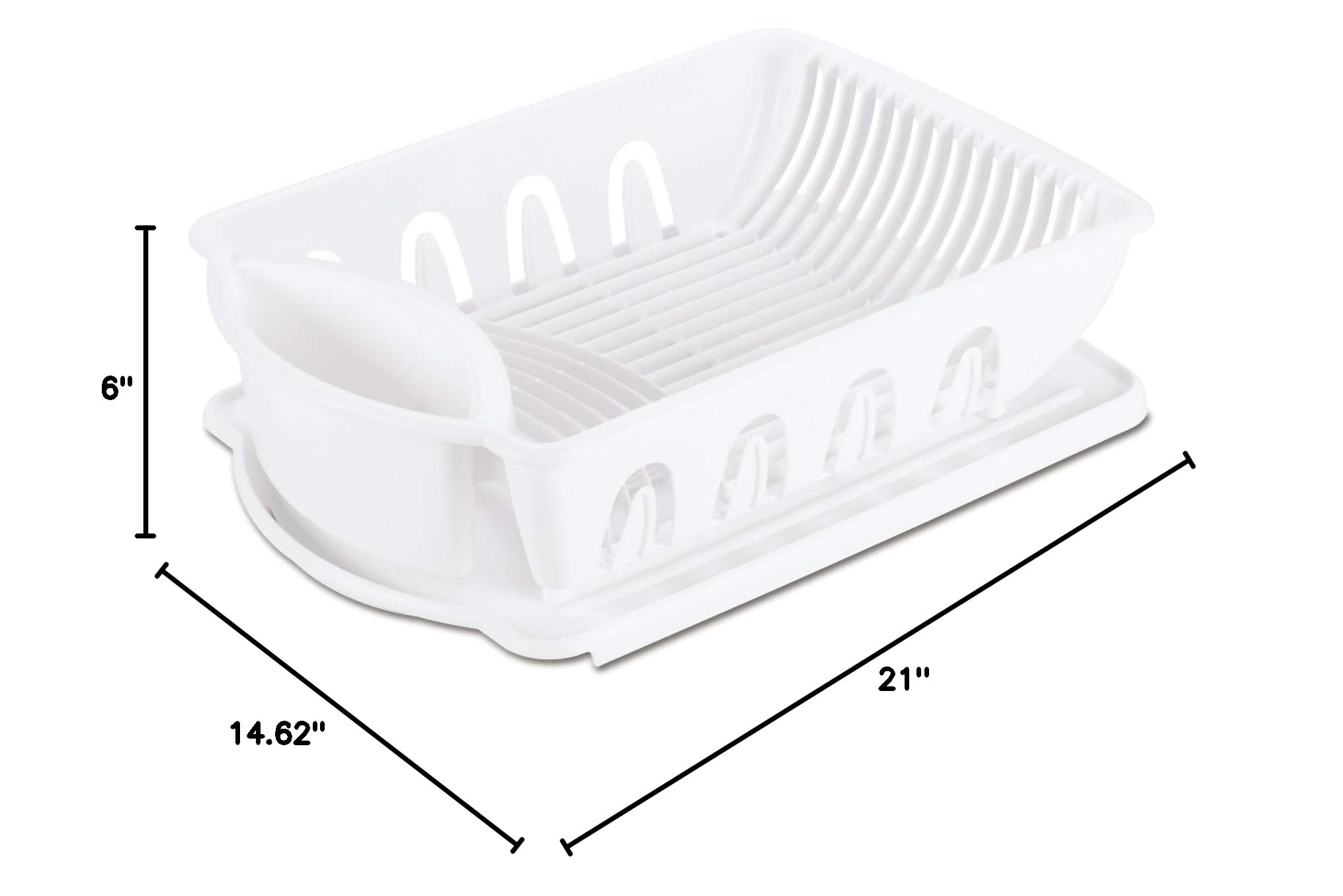 Sterilite 06418006 2-Piece Plastic Sink Set - Durable Kitchen Organizer for Dishes, Utensils & Cleaning Supplies | Perfect for Bathroom, Laundry Room & RV Use