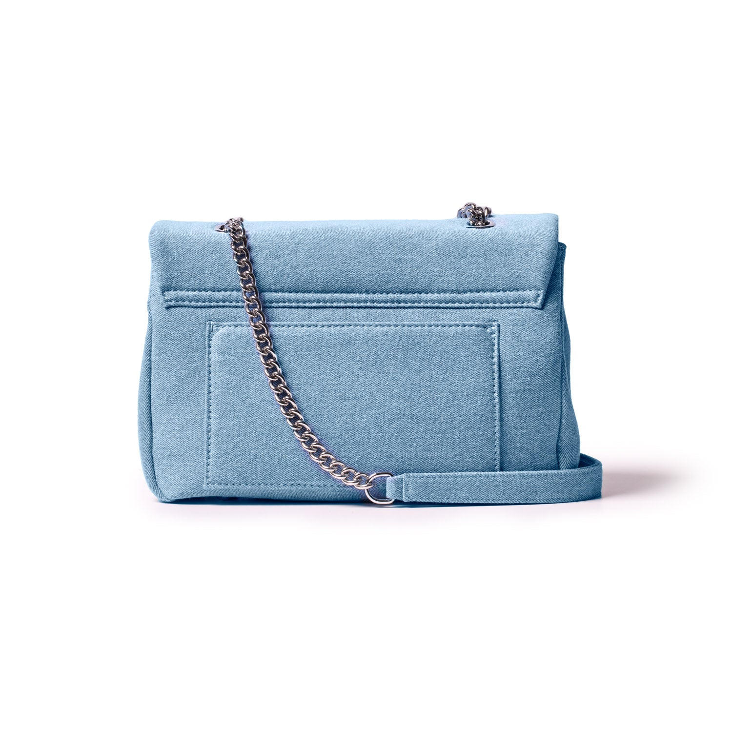 Stylish Medium Denim Silver Flap Bag for Women - Trendy Crossbody Purse for Everyday Use, Work, and Casual Outings
