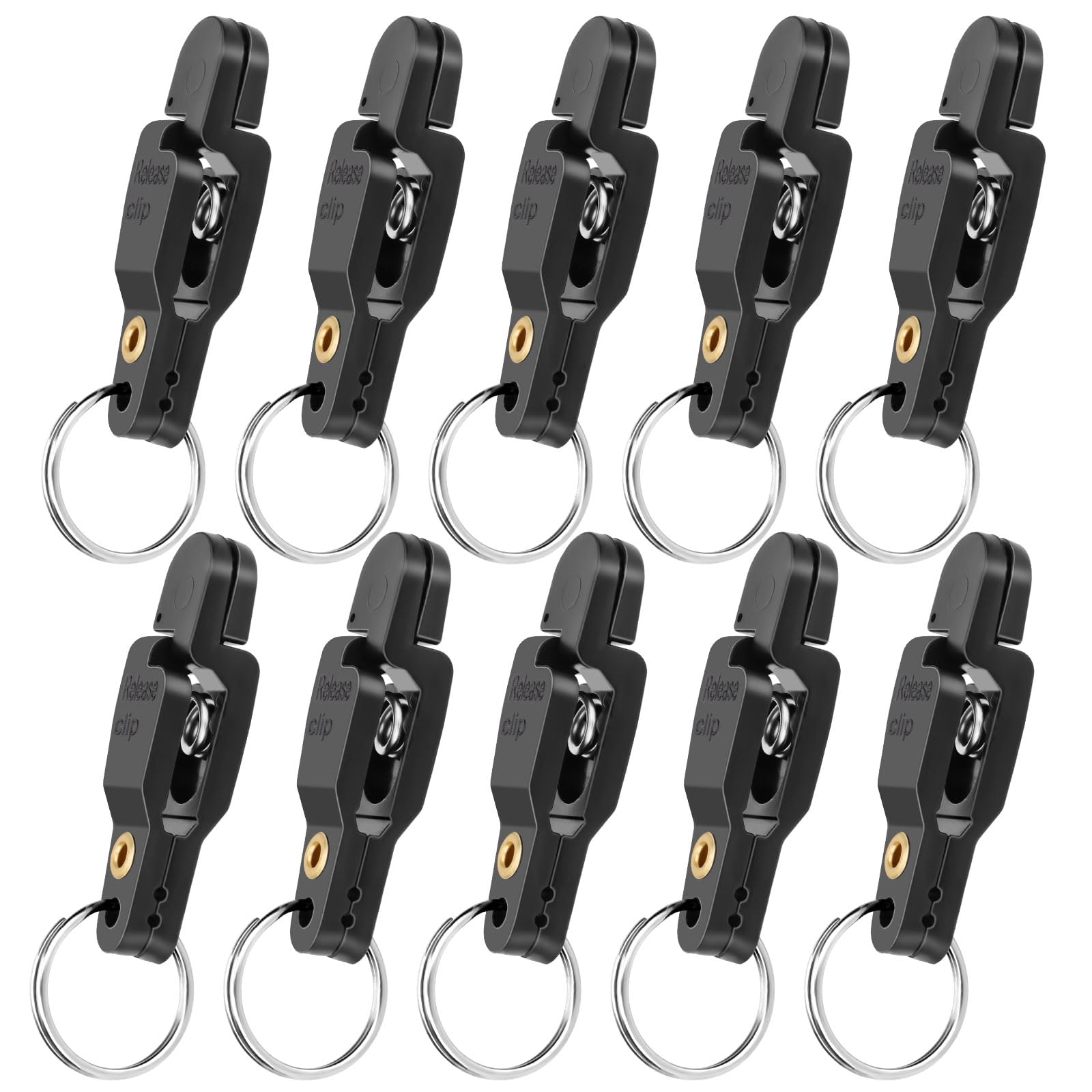 10 PCS Heavy Duty Fishing Downrigger Clips - High Tension Outrigger Line Clips with Key Ring & Snap Padded Release - Perfect for Offshore Trolling, Board Fishing & Deep Sea Angling - Durable Saltwater Fishing Gear for Professional & Recreational Use