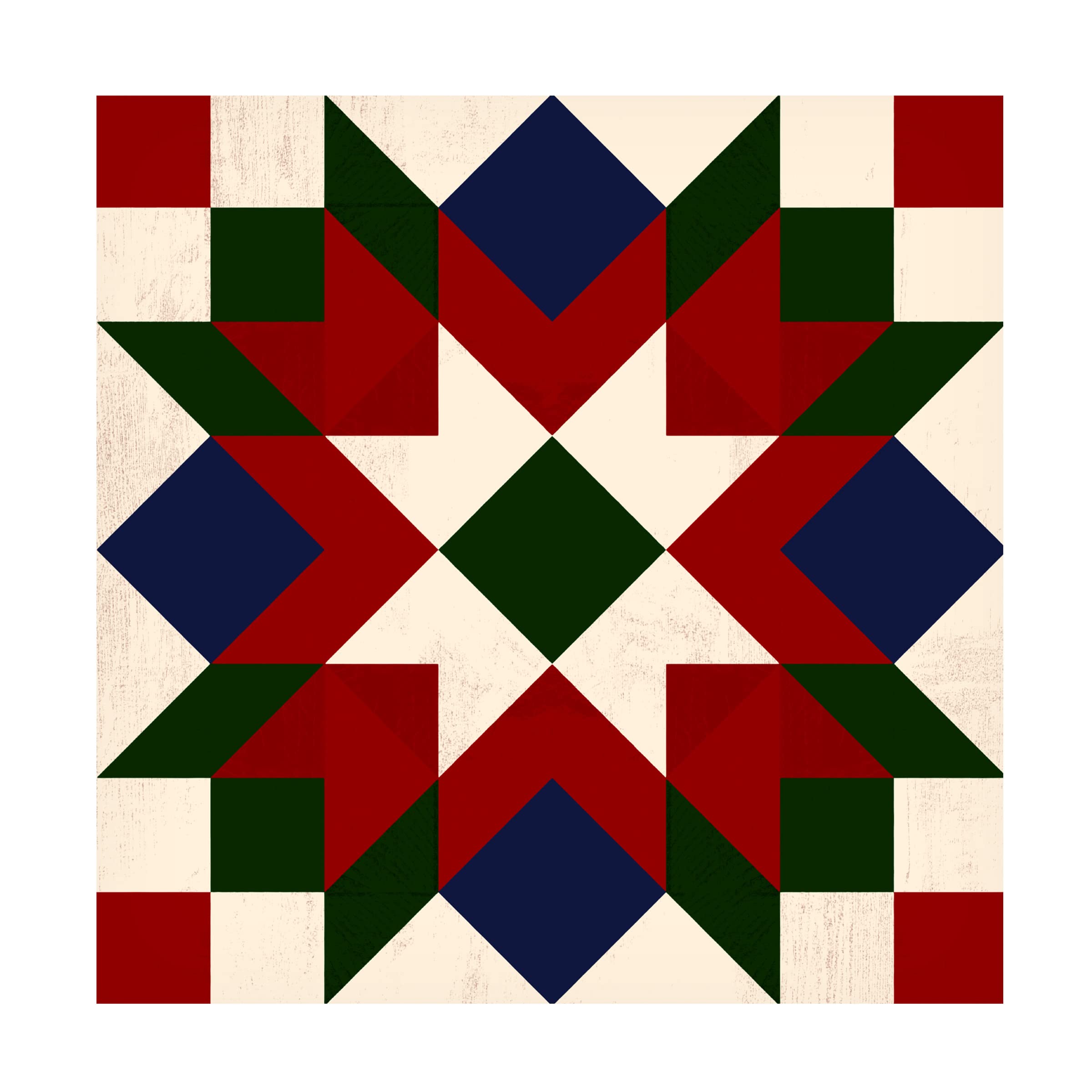 Victoria Barnes 'Christmas Barn Quilt IV' Canvas Wall Art Print - Holiday Home Decor for Living Room, Bedroom & Office
