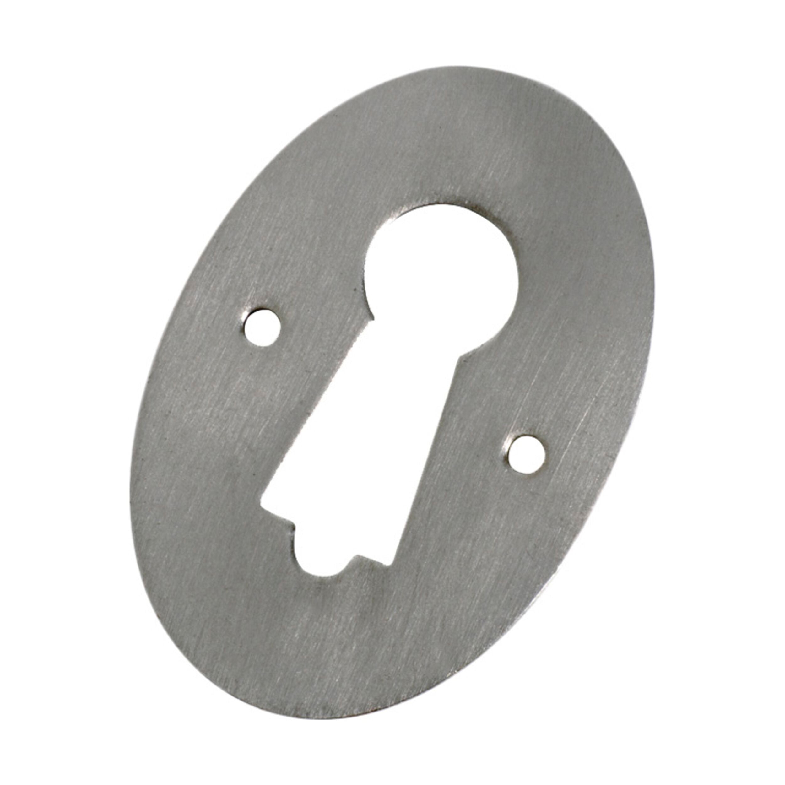 1176 Escutcheon Pressed Satin Chrome H44xW30mm - Premium Door Hardware for Home & Office Decoration | Perfect for Interior Doors, Cabinets, and Furniture Upgrade