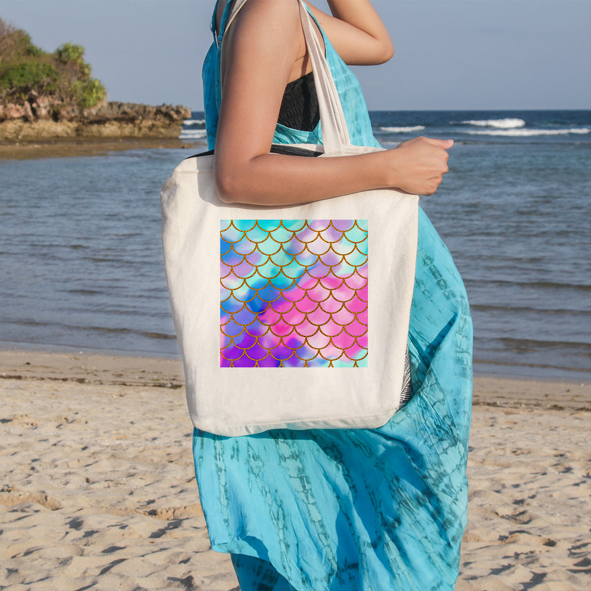 Mermaid Passion Beach Tote Bag - Large Waterproof Summer Tote for Women - Perfect for Beach, Pool, Vacation & Travel Accessories