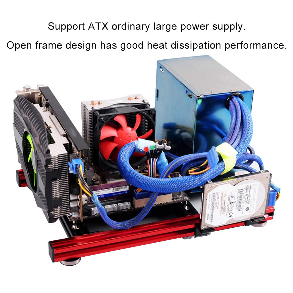 Srliya Mini ITX Motherboard AM4 - Compact 32×22×3 DIY Open Aluminum Alloy Frame PC Case for Gaming & Home Theater Builds