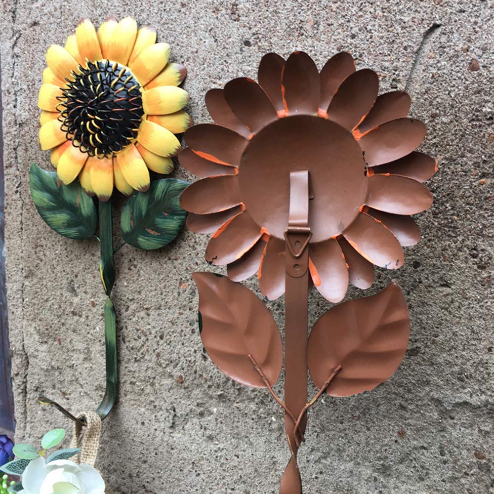 Rustic Metal Sunflower Key Hook - Wall Mounted Key Holder for Keys, Towels, Coats & Accessories | Perfect for Kitchen, Bathroom & Home Decor | Organize Entryway, Mudroom & Bedroom
