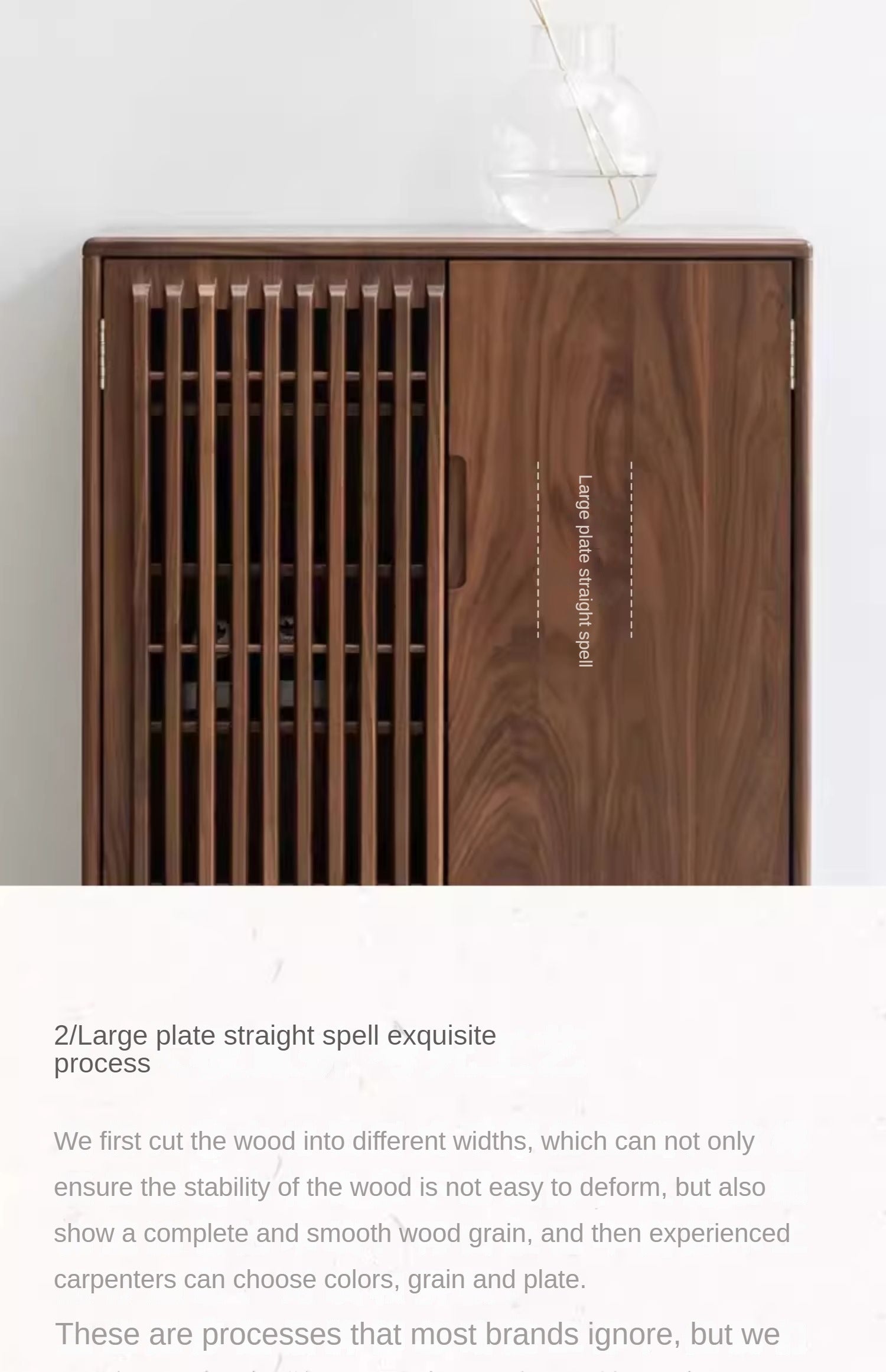 Black Walnut and Ash Wood 2-Door Shoe Cabinet for Entryway - Stylish Shoe Storage Organizer for Hallway, Mudroom, or Apartment Entrance