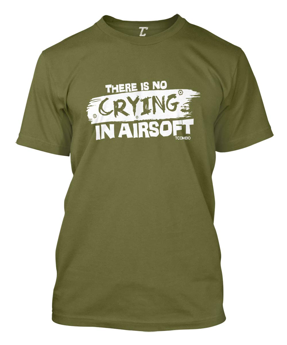 No Crying in Airsoft - Funny Gun Sport Men's T-Shirt for Airsoft Players & Shooting Enthusiasts - Perfect for Gaming, Training & Outdoor Activities