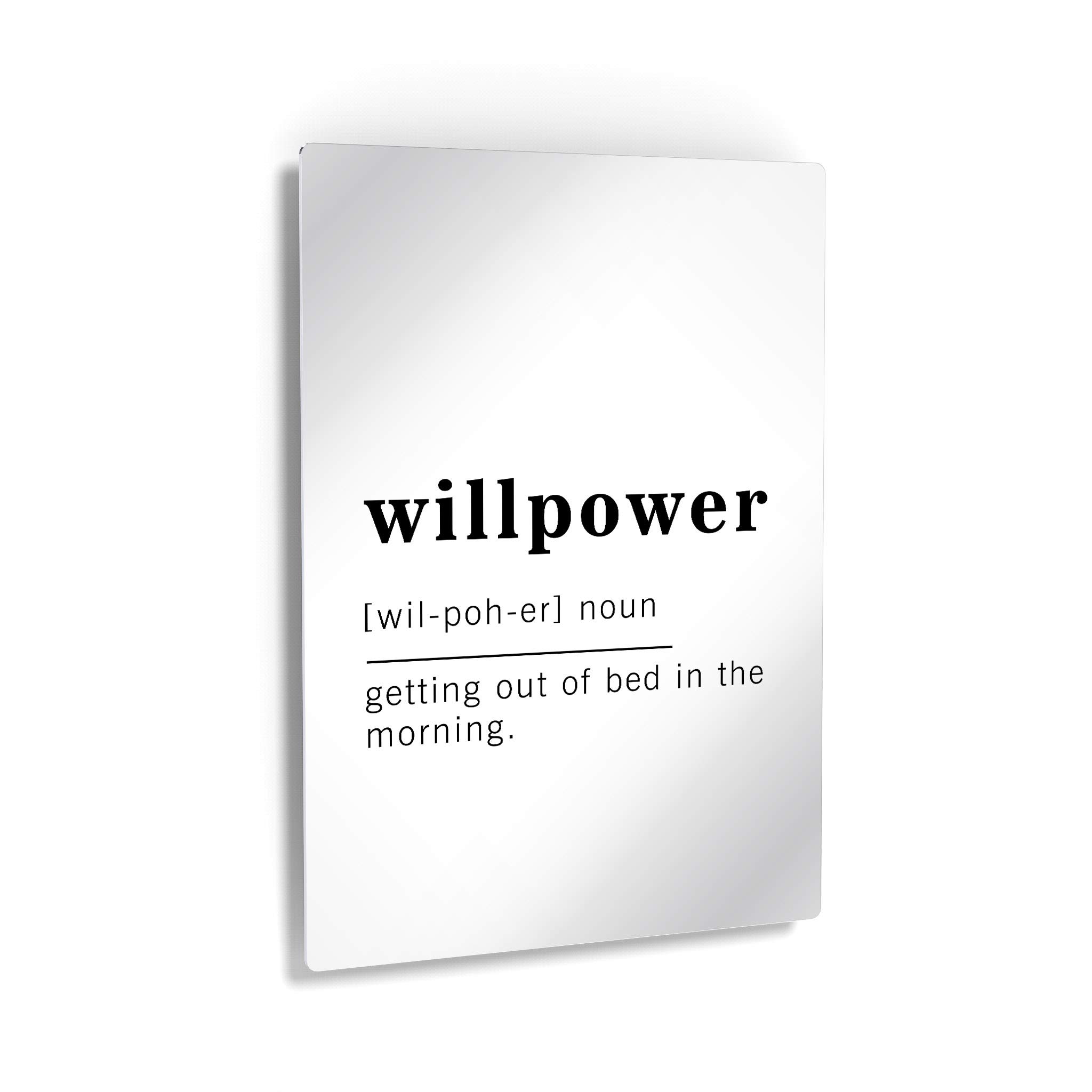 Funny Noun Dictionary Definition of Willpower Metal Print - Inspirational Quote Sign for Office, Living Room, Bedroom & Bathroom - Ready to Hang Wall Art Home Decor - Made in USA 40x30 - Perfect for Motivation & Humor in Workspaces or Gift Giving