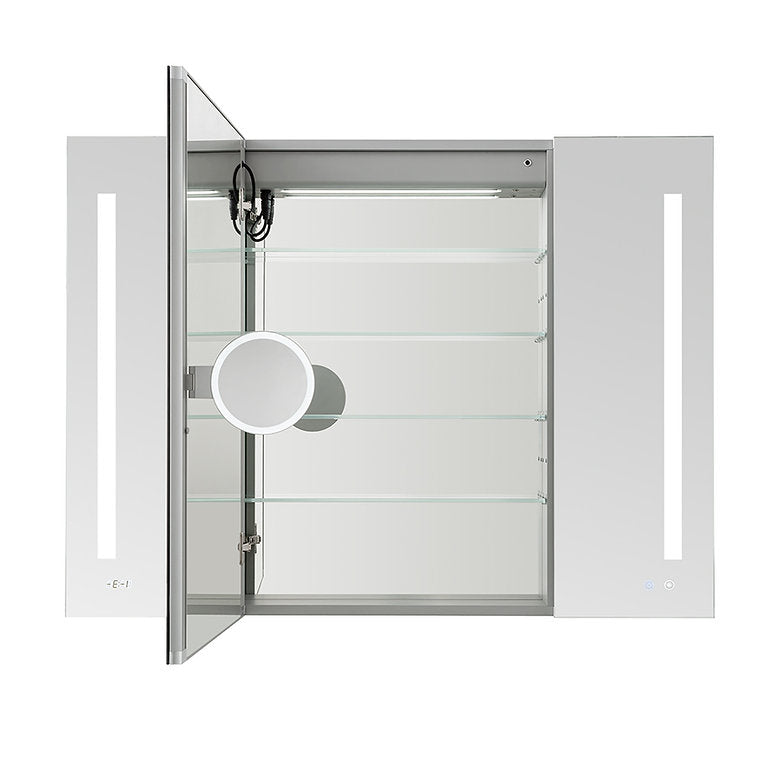 Aquadom Signature Royale 48x36 Inch LED Lighted Triple Door Bathroom Medicine Cabinet - Perfect for Modern Homes, Spas & Luxury Vanities