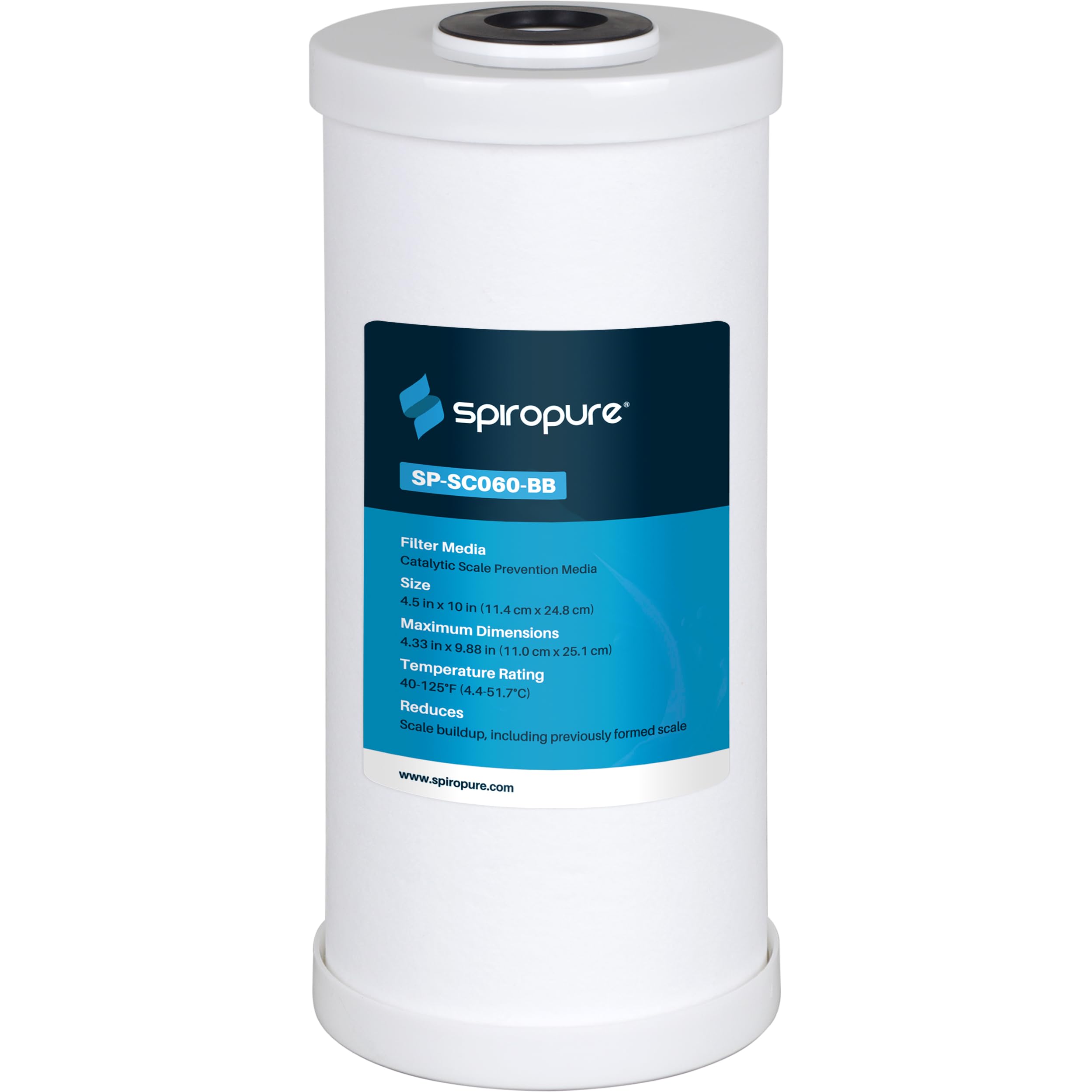 SpiroPure 10x4.5 Hard Water Filter - Salt Free Water Softener & Anti-Scale System for Shower, Sink & Whole House | Scale Inhibitor Cartridge | Perfect for Hard Water Areas, Protects Plumbing & Appliances from Limescale Buildup