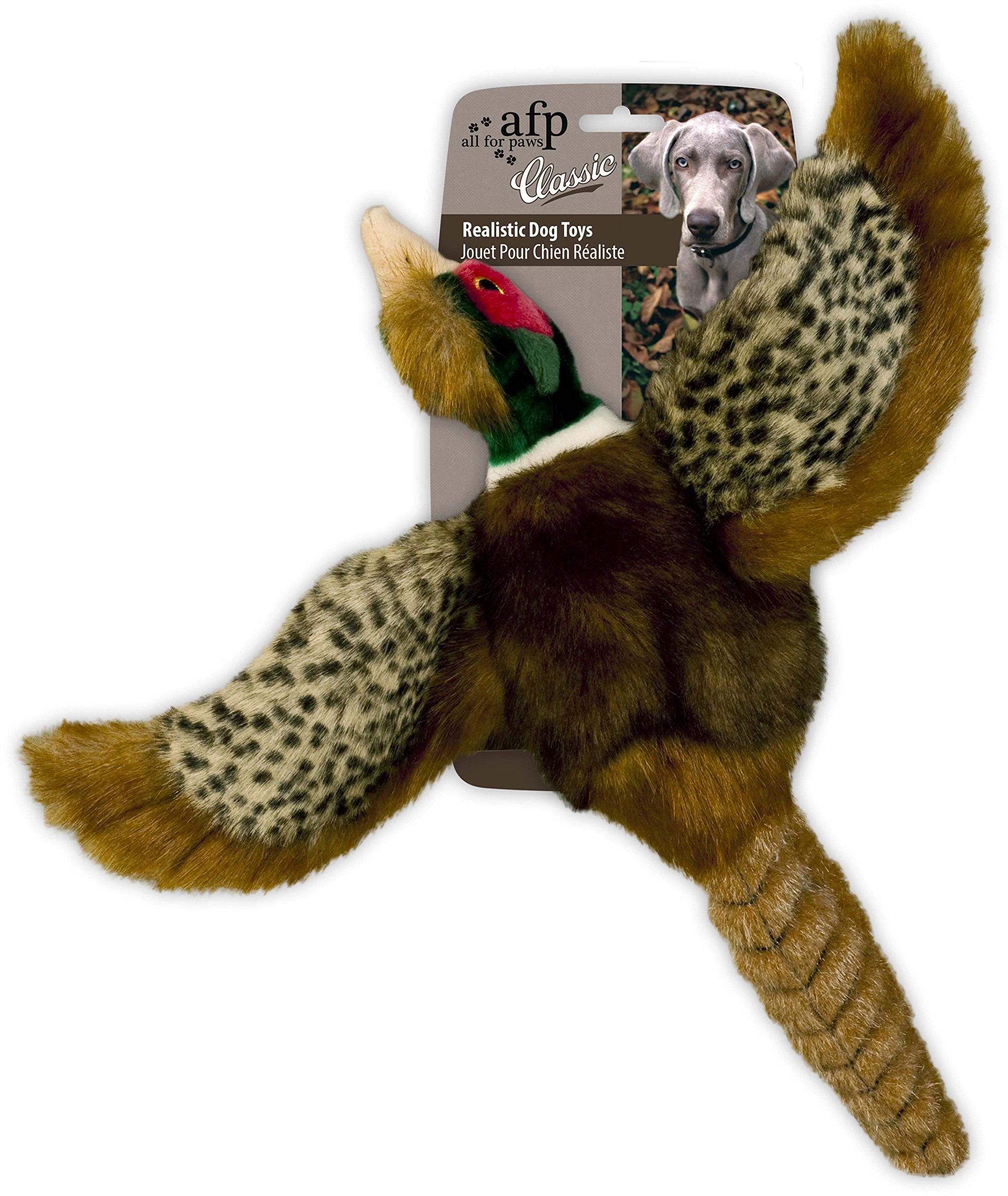 ALL FOR PAWS Classic Pheasant Dog Toys for Small Dogs - Durable & Interactive Chew Toys for Puppies, Indoor & Outdoor Play