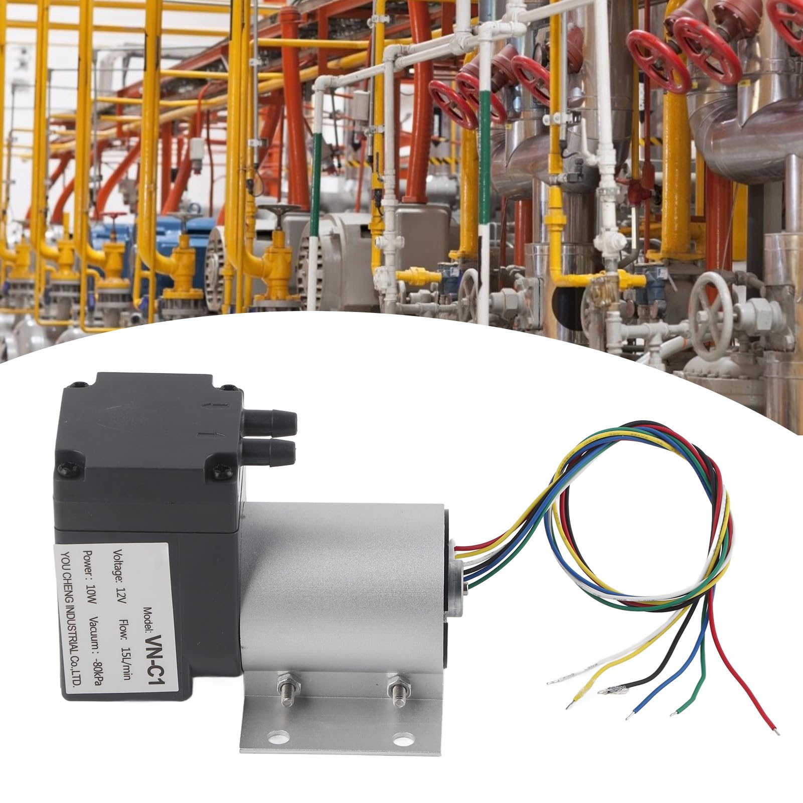 Mini Vacuum Pump 12V - Brushless Oil-Free Diaphragm Pump for High/Low Temperature Applications | Portable Micro Vacuum Pump 10W DC | Ideal for Lab Equipment, Medical Devices & DIY Projects