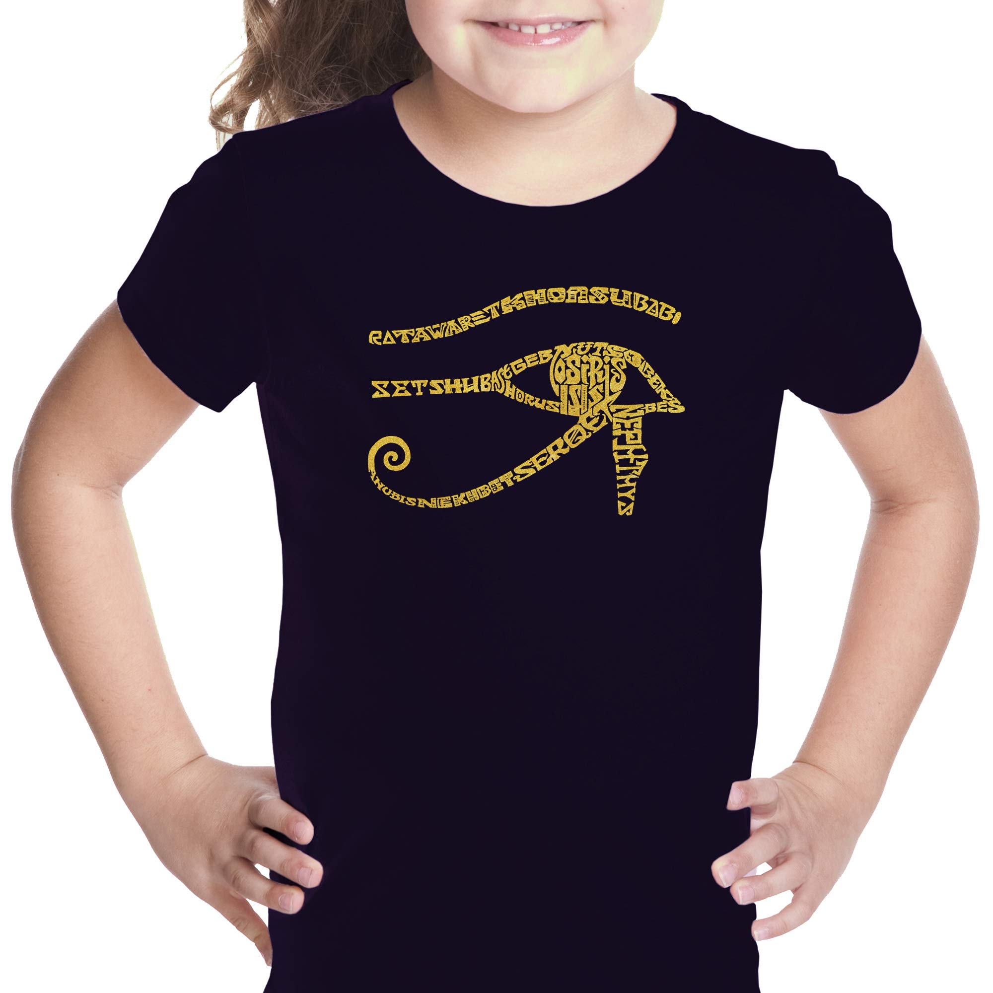 LA POP ART Girl's Word Art T-Shirt - Stylish Egyptian Inspired Graphic Tee for Women | Perfect for Casual Wear, Travel & Festival Outfits