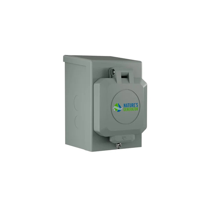 Natures Generator 50A Power Inlet Box - Heavy Duty Weatherproof Outdoor Electrical Panel for Solar Generators & RV Power Hookups - Perfect for Off-Grid Living, Emergency Backup & Camping Power Supply