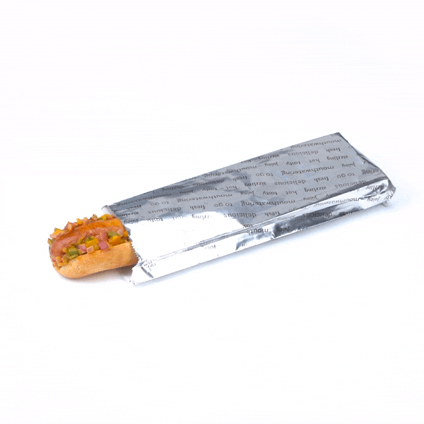 100-Pack Large Hot Dog Foil Bags - 3.75