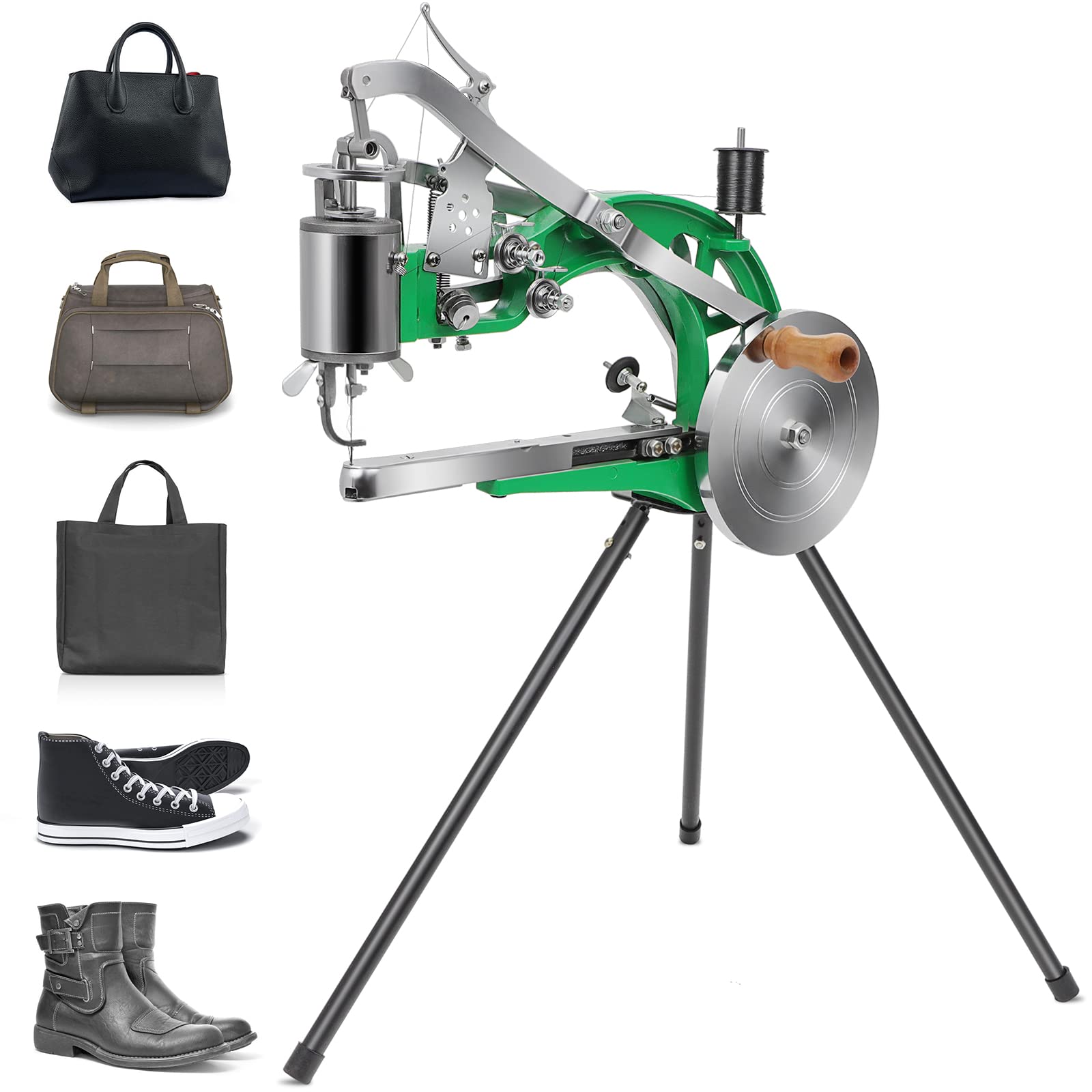 Heavy Duty Leather Sewing Machine for Shoe Repair, Cobbler Stitching - Dual Cotton Nylon Thread for Upholstery, Bags, Tents, Clothing & Coats | Professional Shoe Making, Leather Craft & DIY Projects