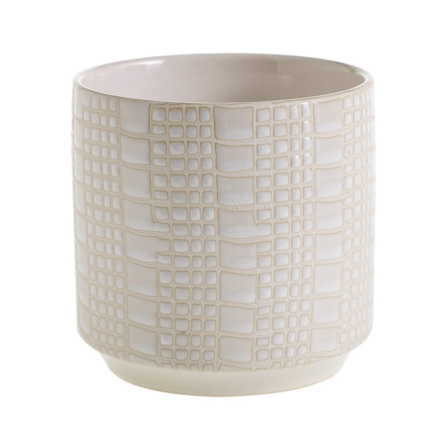 Zati White Ceramic Plant Pot - 4.75 Inch Modern Flower Vase for Indoor Plants, Home & Office Decor - Perfect for Succulents, Small Flowers & Desk Decorations