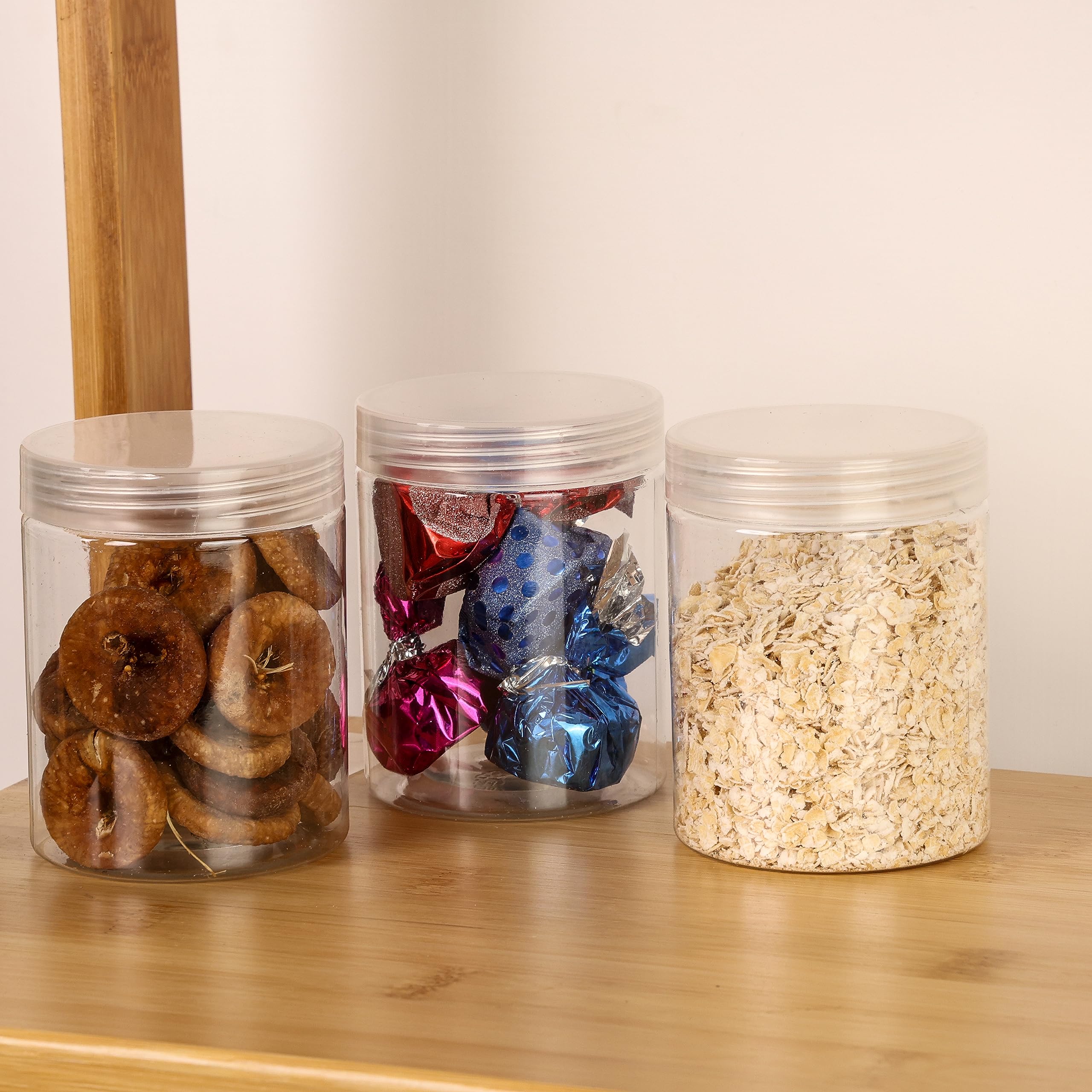 Belle Vous 15-Pack Small Plastic Jars with Lids (240ml/8oz) - Airtight Cosmetic Containers, Slime Storage Jars & Kitchen Spice Organizers - Perfect for DIY Crafts, Beauty Products and Pantry Organization