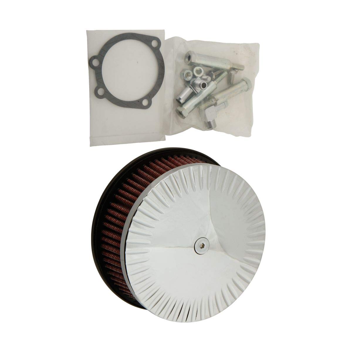 High-Performance Round Air Cleaner with HP Notch & Chrome Finish - 5-7/8