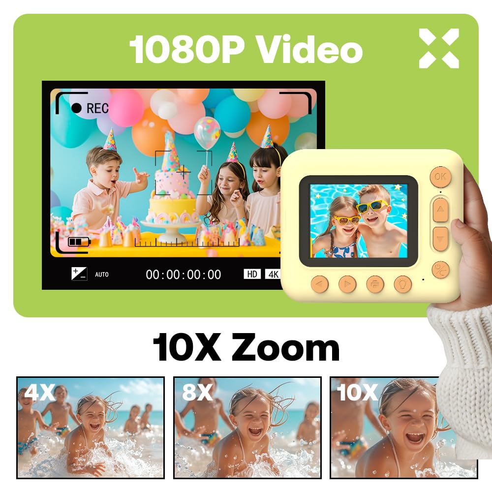 Andoer Kids Instant Print Camera - 1080P HD 2.4