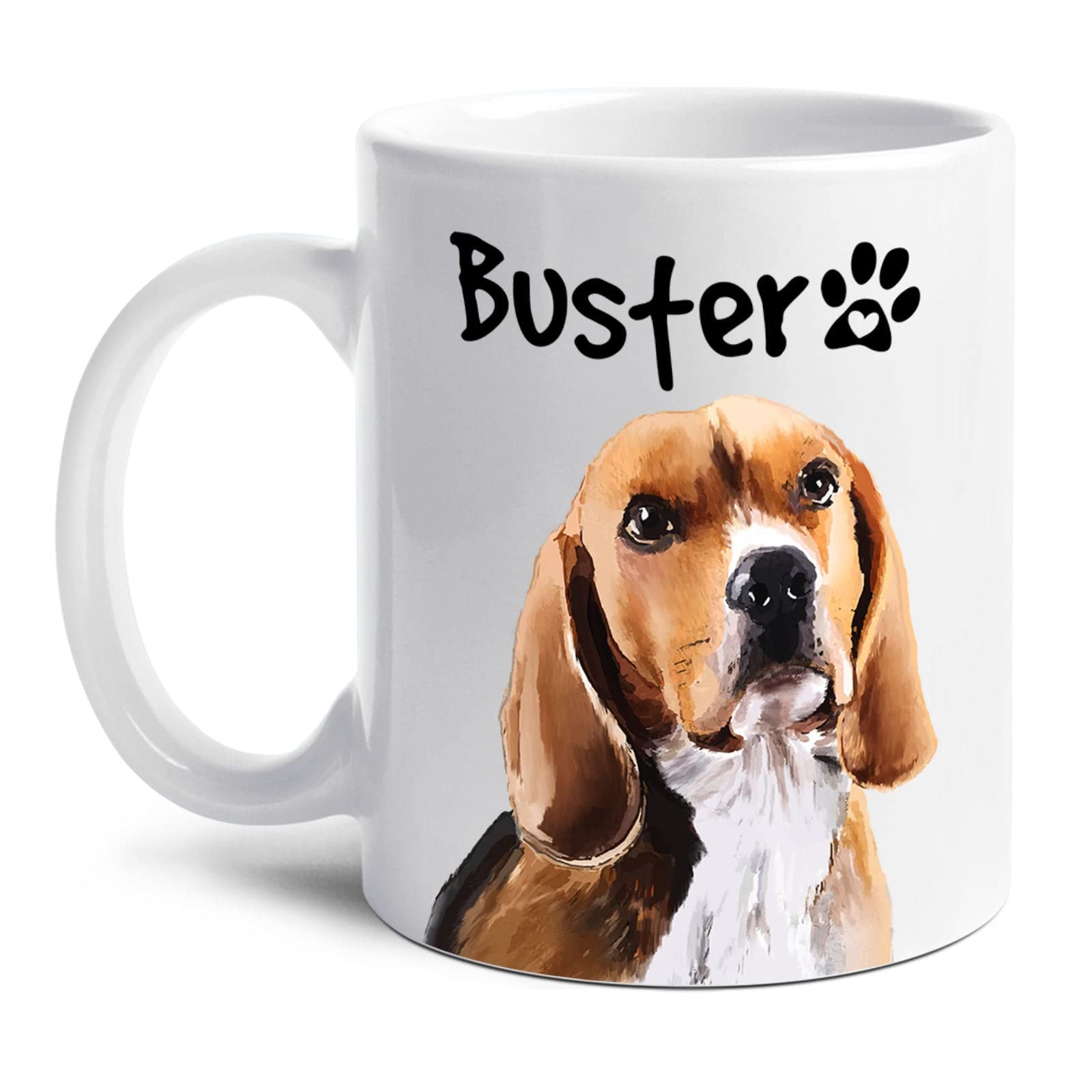 Personalized Beagle Dog Coffee Mug - Custom Name Funny Beagle Ceramic Mug 11oz - Unique Gift for Dog Lovers, Mom, Dad & Family - Perfect for Coffee, Tea & Office/Home Use