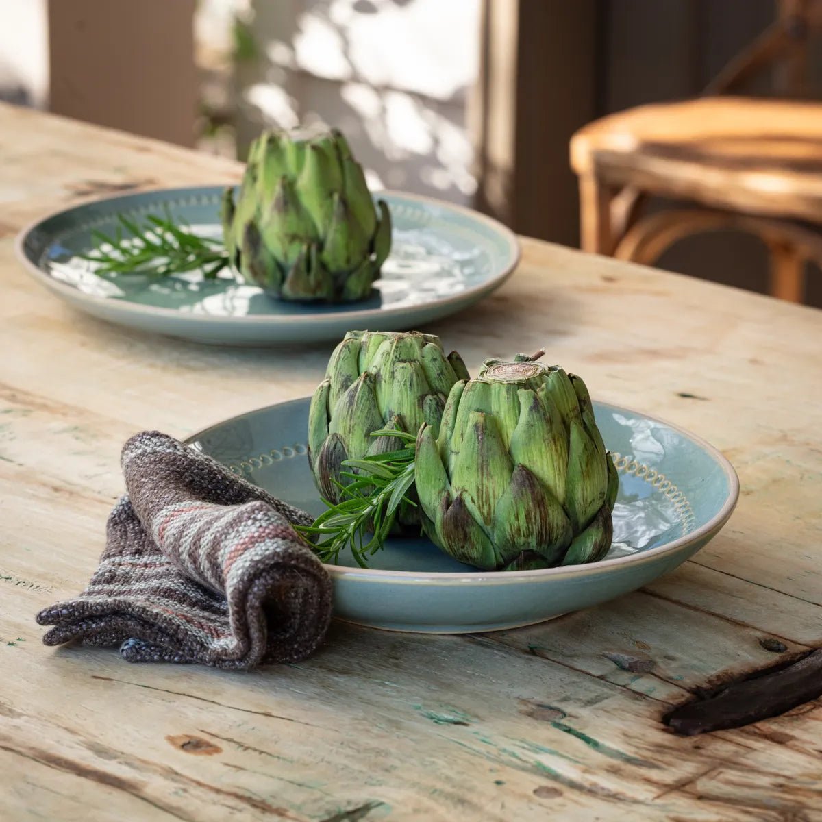 Premium Araucana Green Pasta Bowl Set - Handcrafted Ceramic Dinnerware for Italian Cuisine | Perfect for Pasta, Salad, Soup & Home Decor